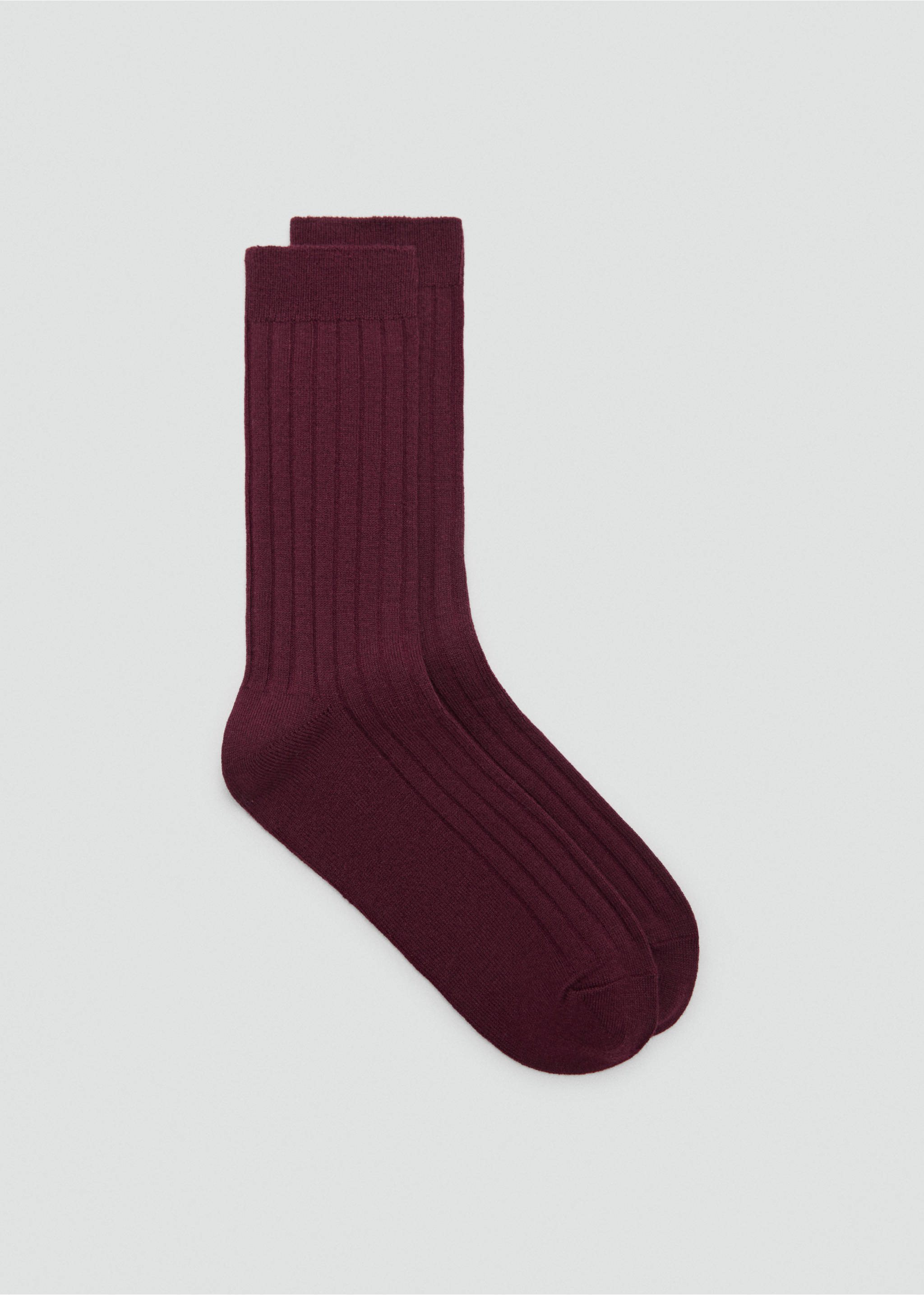 Ribbed socks - Article without model, Burgundy. Ref: 77074761-00.