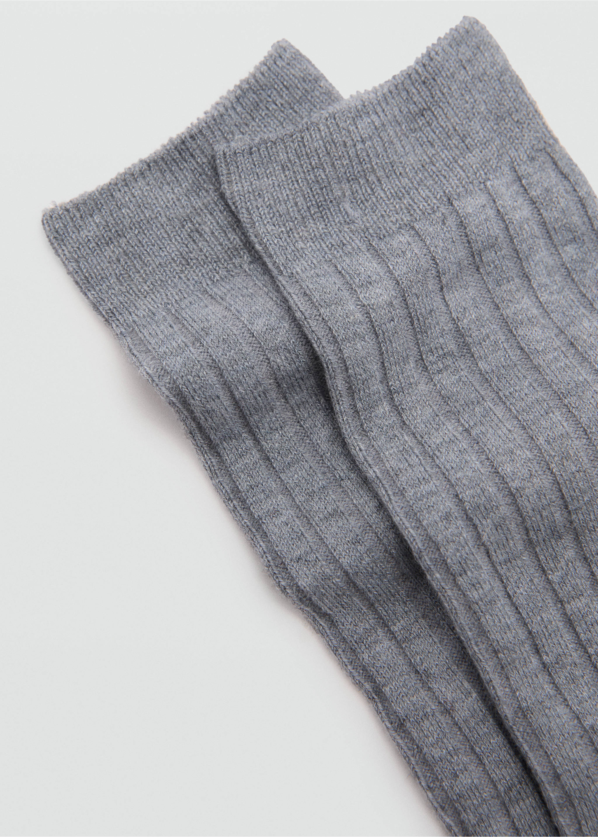 Ribbed socks - Medium plane, Medium Heather Grey. Ref: 77074761-00.