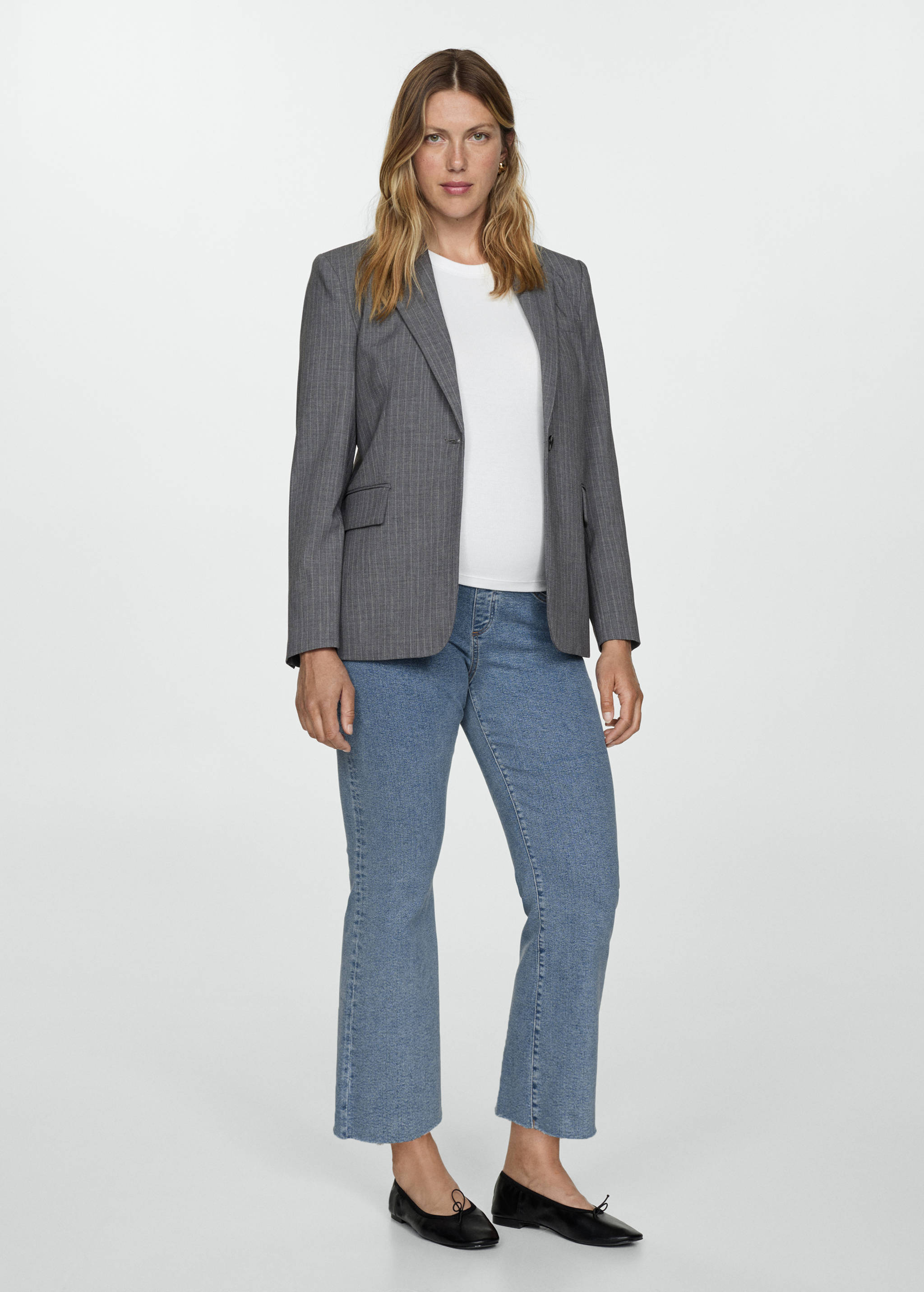 Maternity flared cropped jeans - General plane