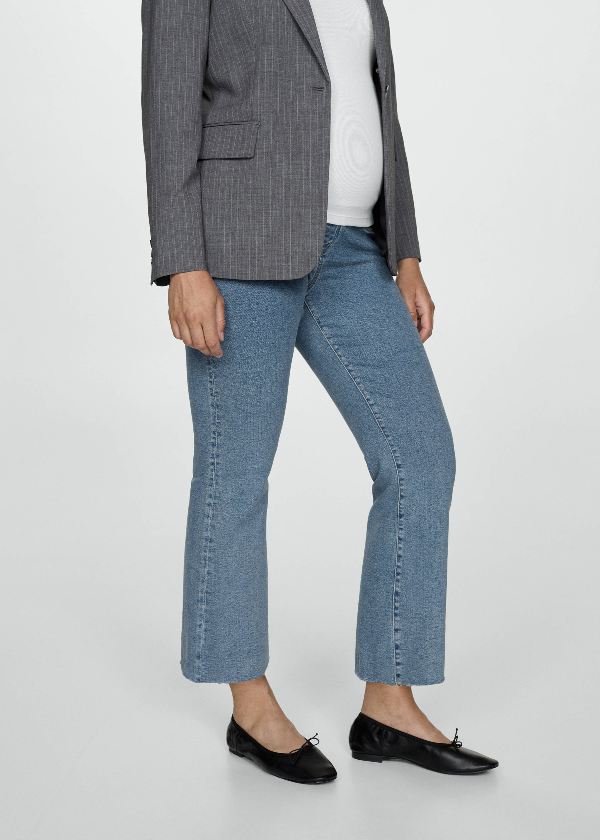 Maternity flared cropped jeans - Medium plane