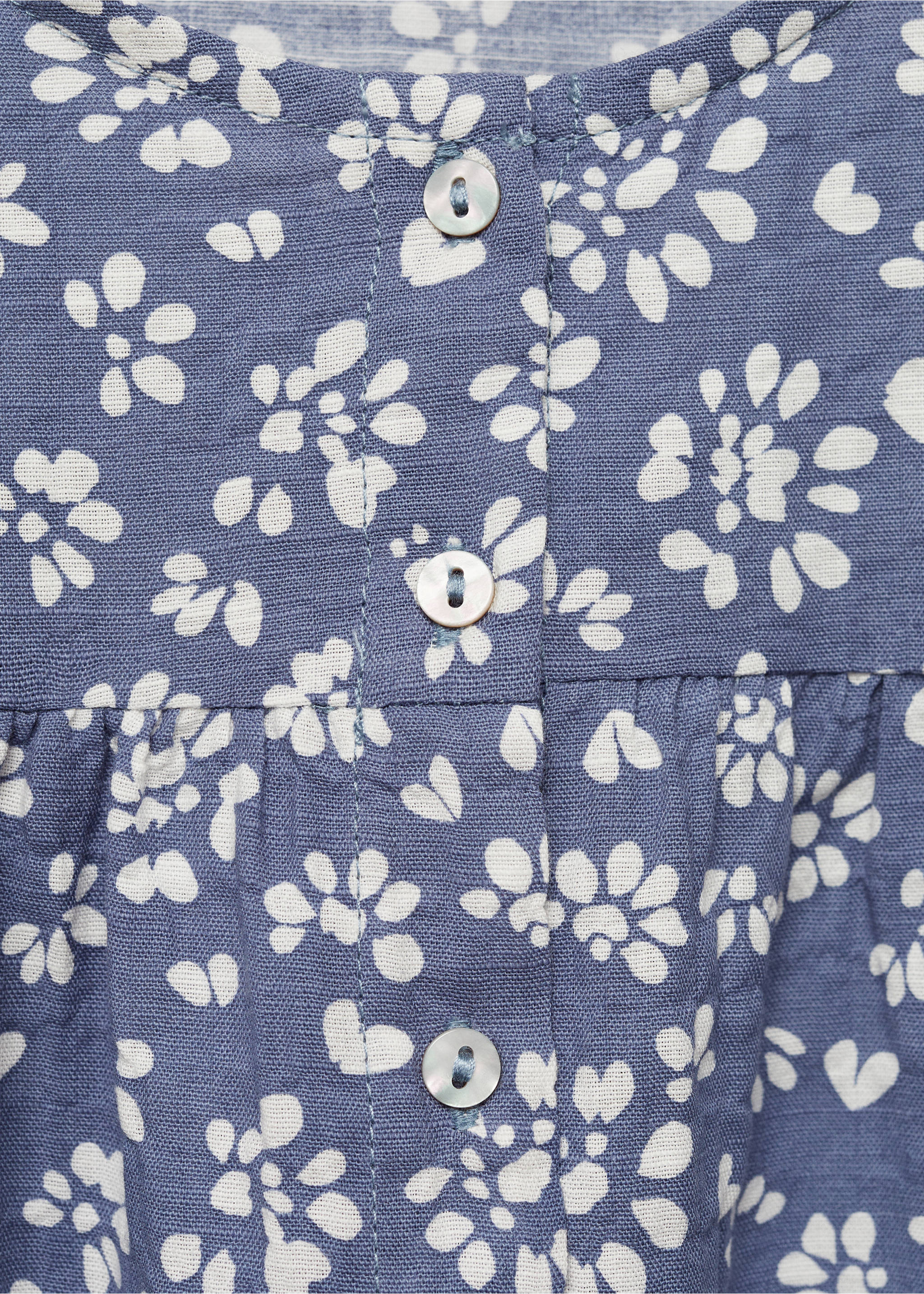 Sukienka z kwiatowym wzorem - Szczegóły artykułu 8, Niebieski. Ref: 77074782-00.