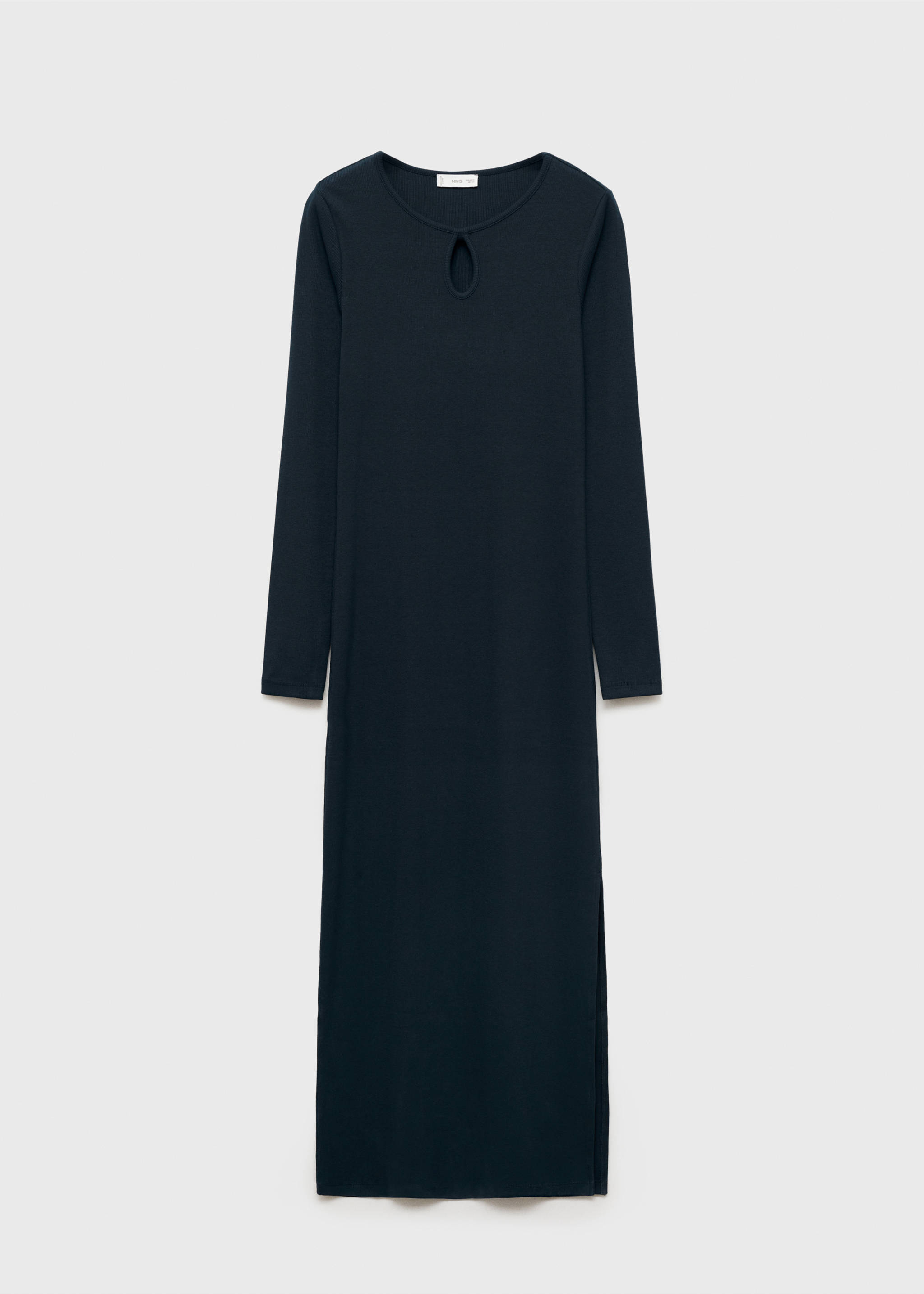 Midi-dress with teardrop neckline - Article without model, Dark Navy. Ref: 77074786-00.