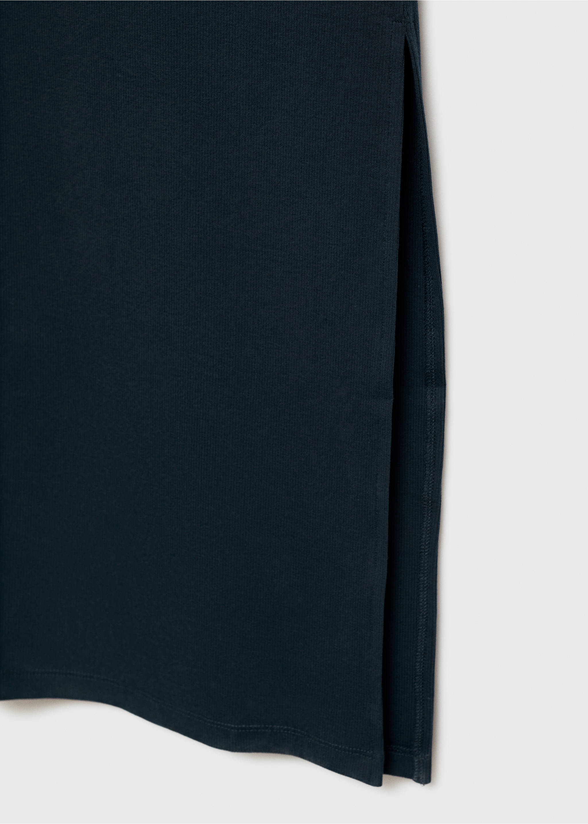 Midi-dress with teardrop neckline - Details of the article 0, Dark Navy. Ref: 77074786-00.