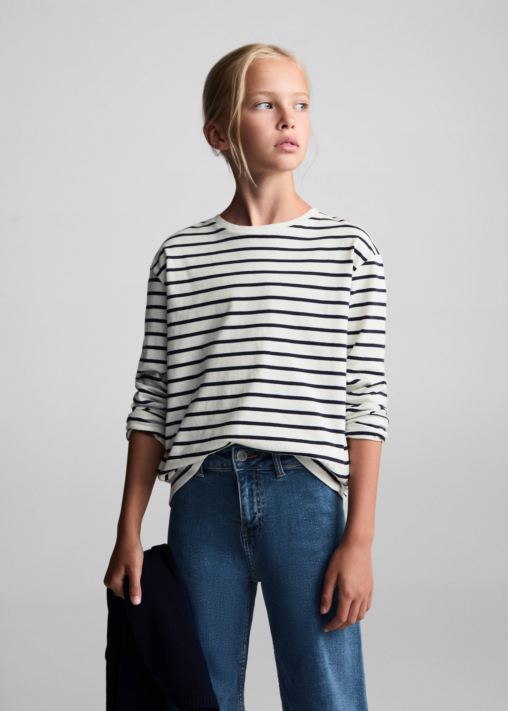 Striped cotton T-shirt - Medium plane