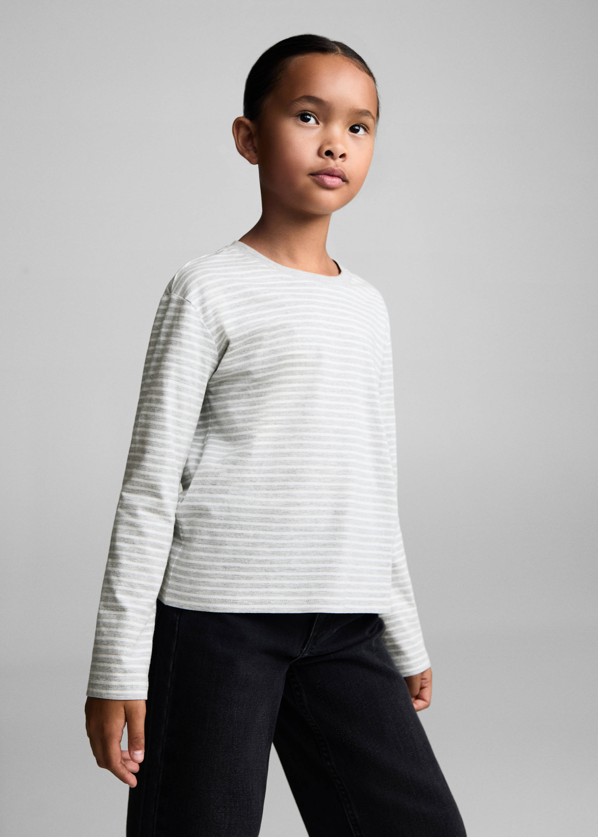 Striped cotton T-shirt - Medium plane