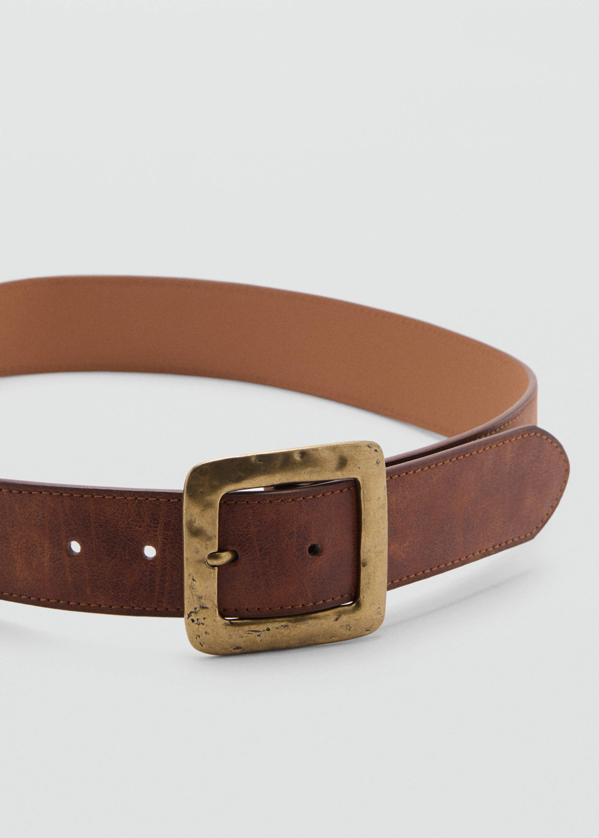 Textured square buckle belt - Medium plane