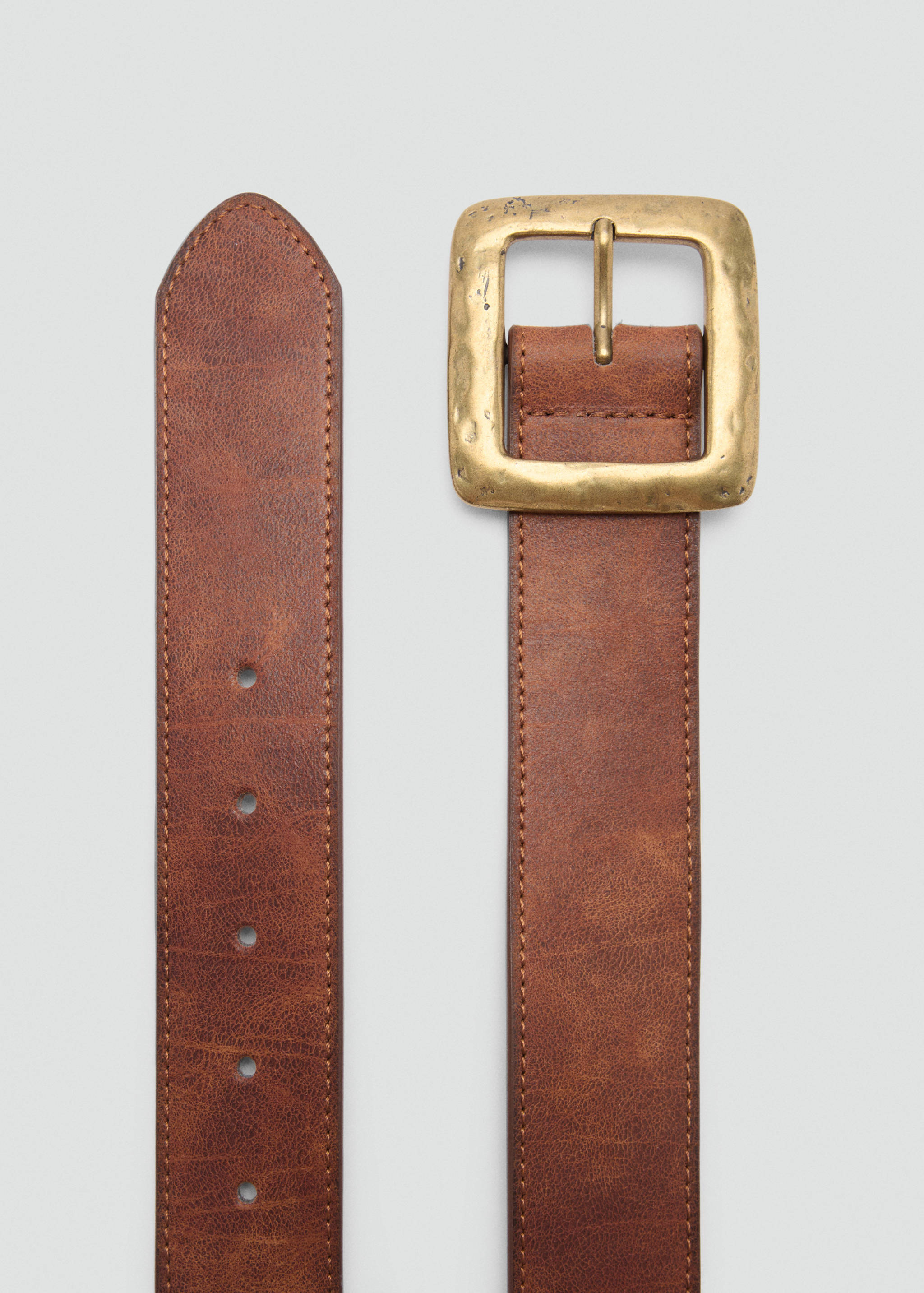 Textured square buckle belt - Details of the article 1