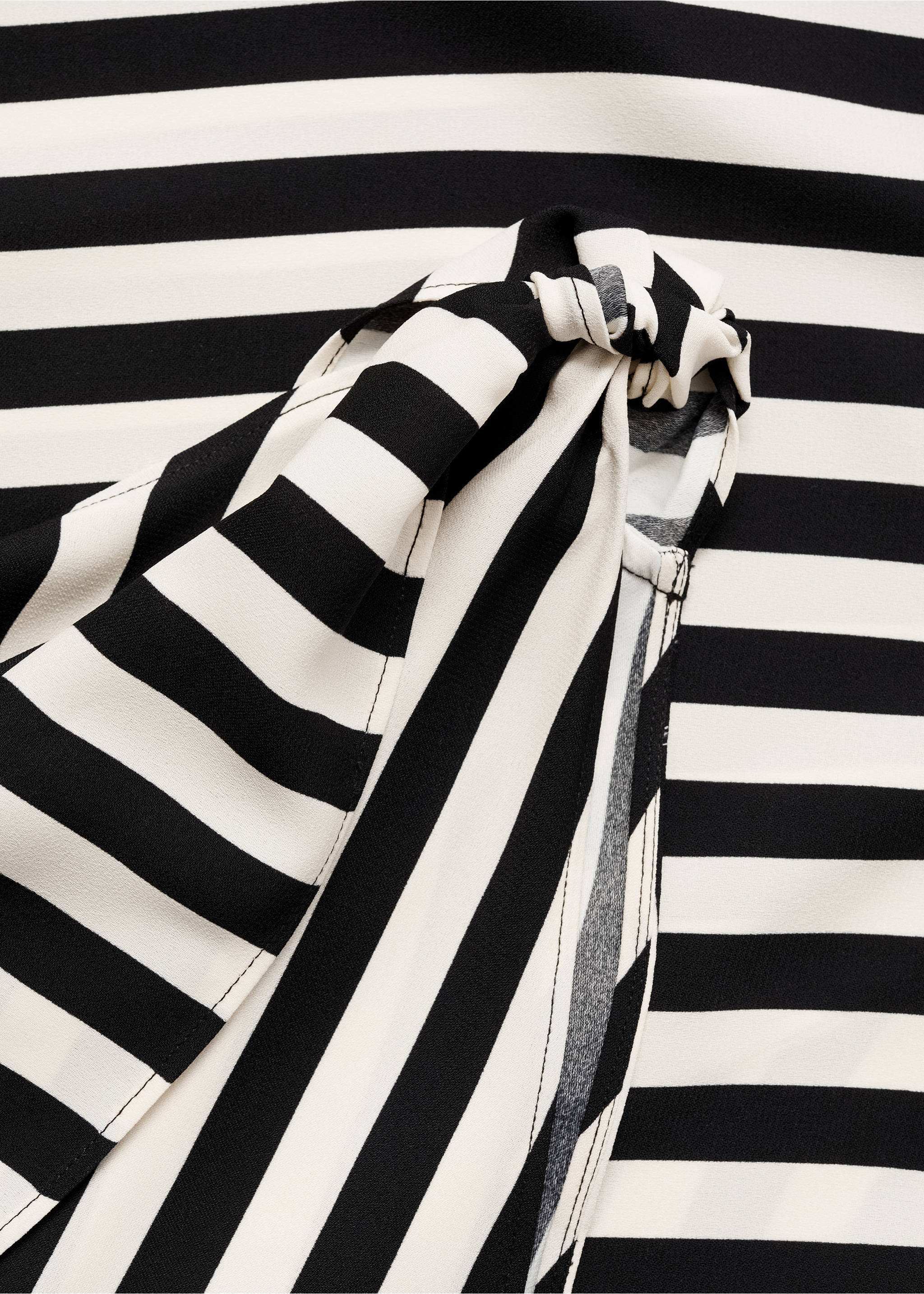 Striped asymmetrical dress - Details of the article 8, White. Ref: 77074793-00.