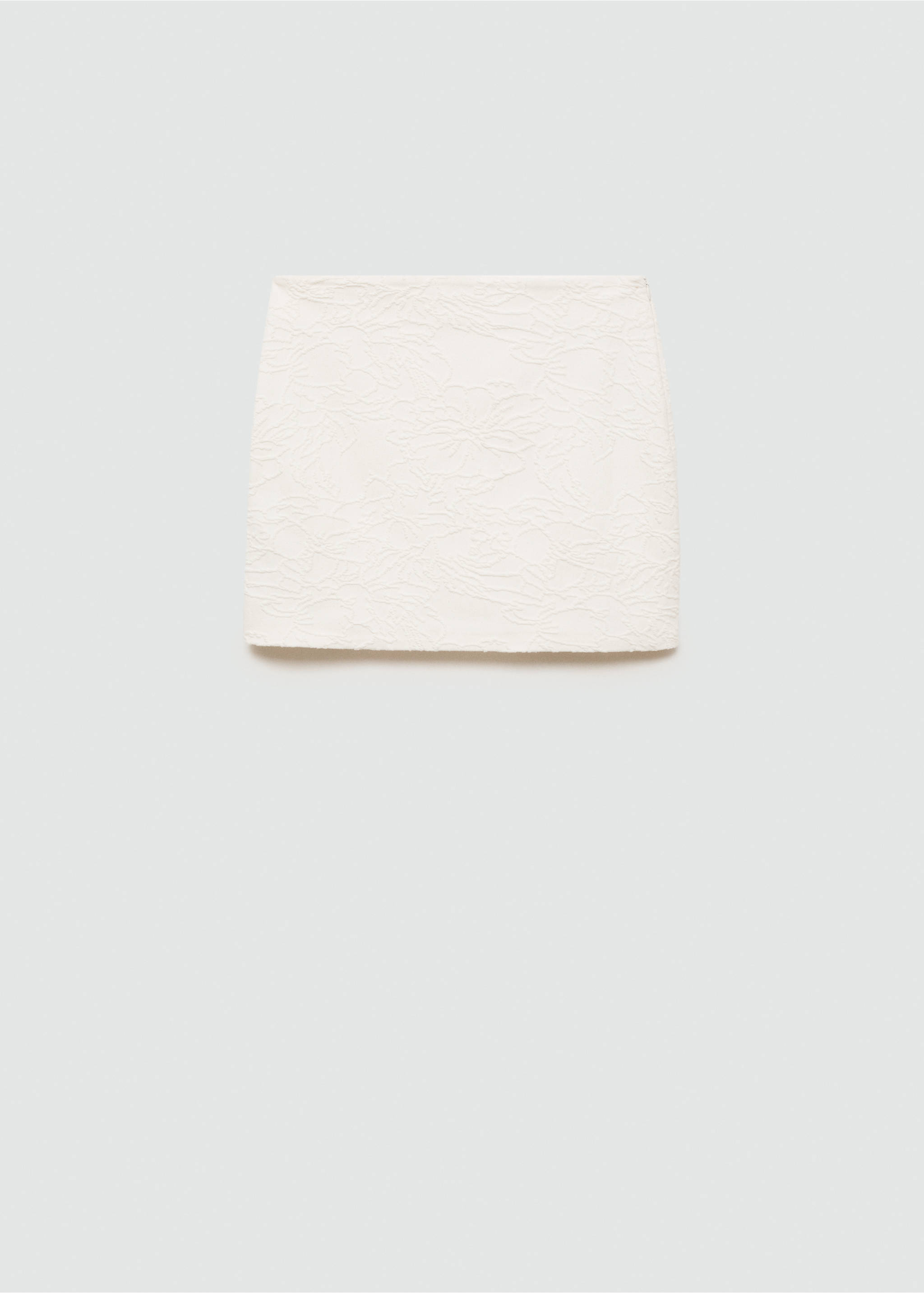Textured straight-fit mini-skirt - Article without model, Ecru. Ref: 77074795-00.