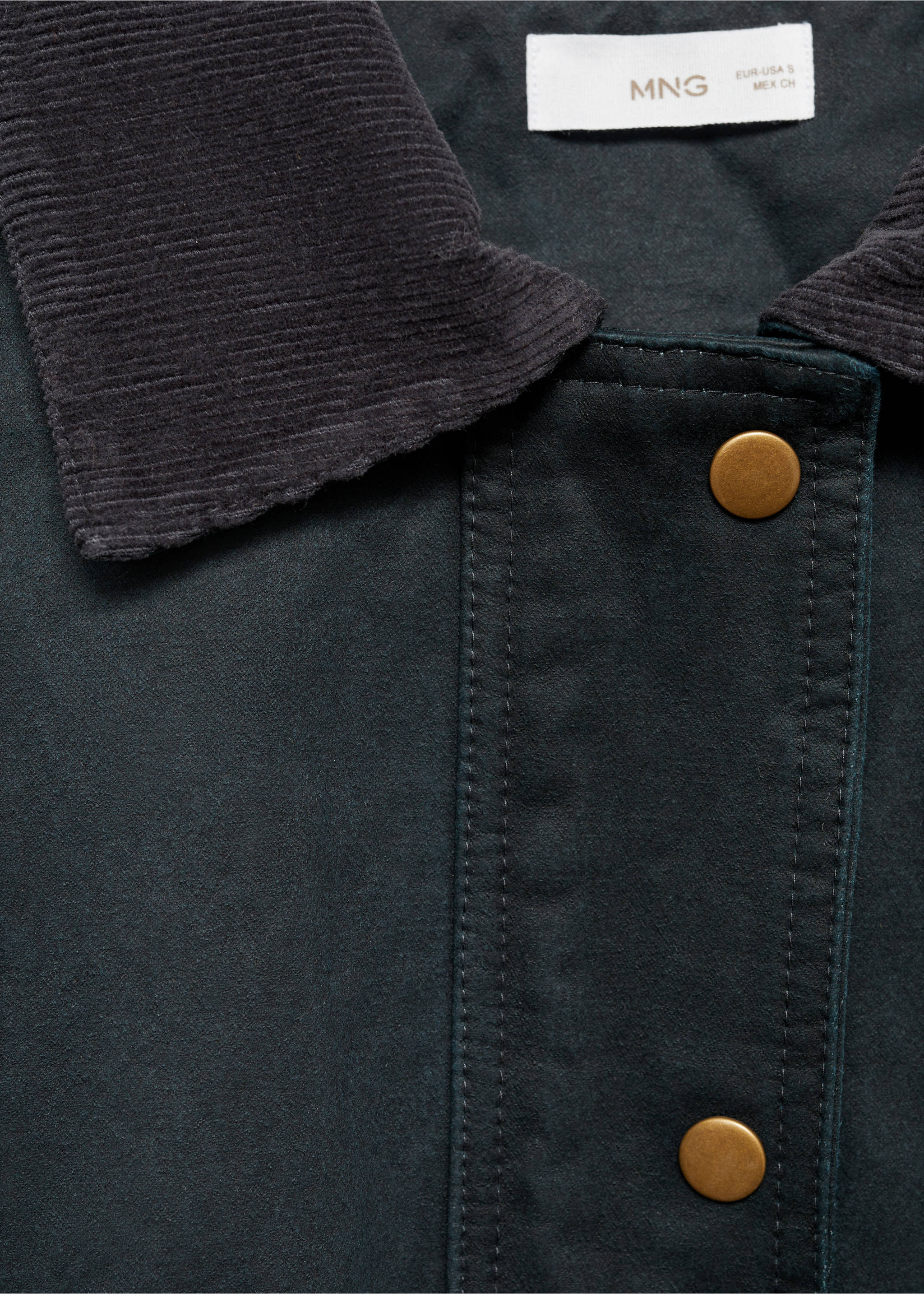 Waxed-effect short barn jacket - Reverse of the article, Dark Navy. Ref: 77075629-00.