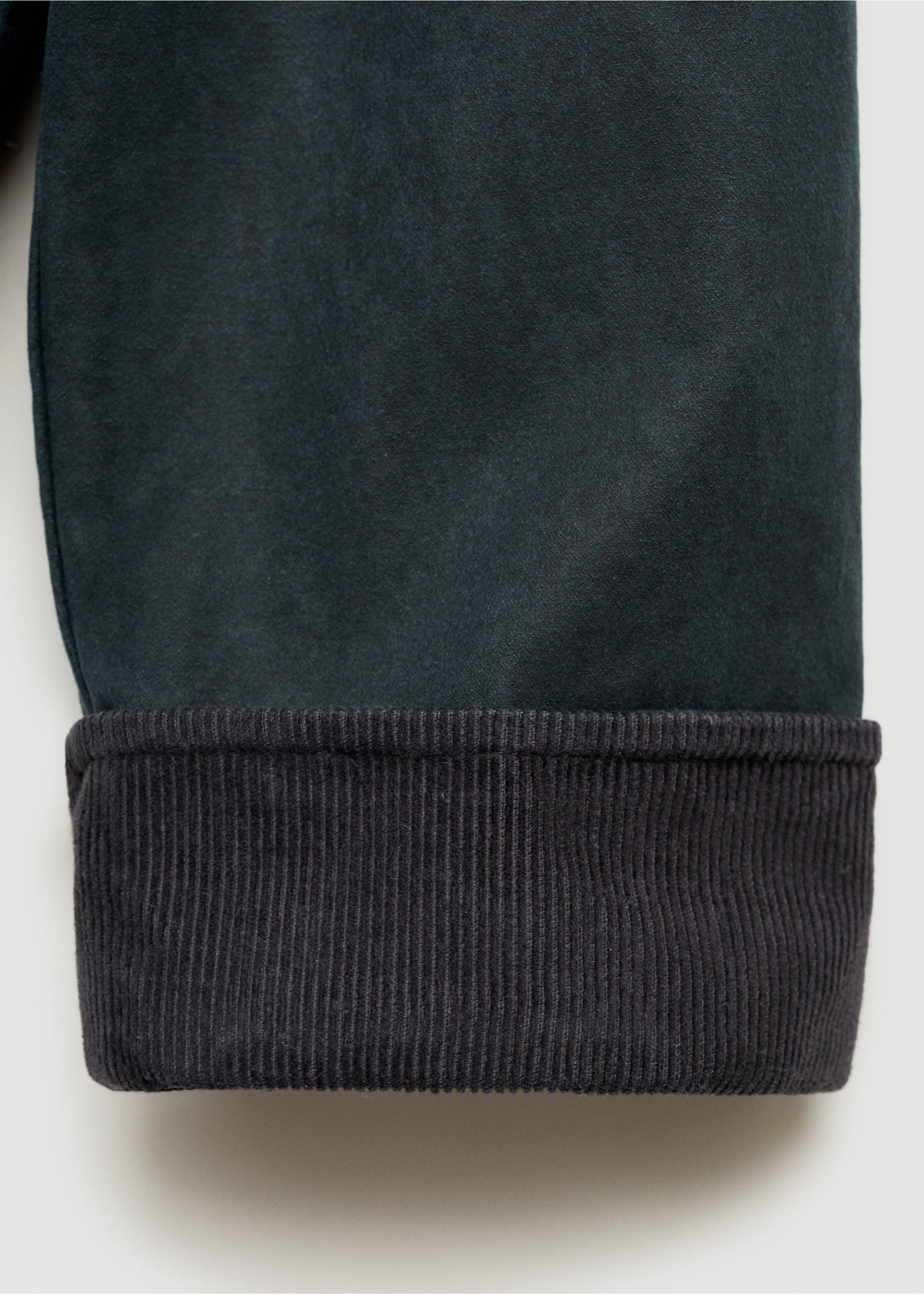 Waxed-effect short barn jacket - Details of the article 0, Dark Navy. Ref: 77075629-00.