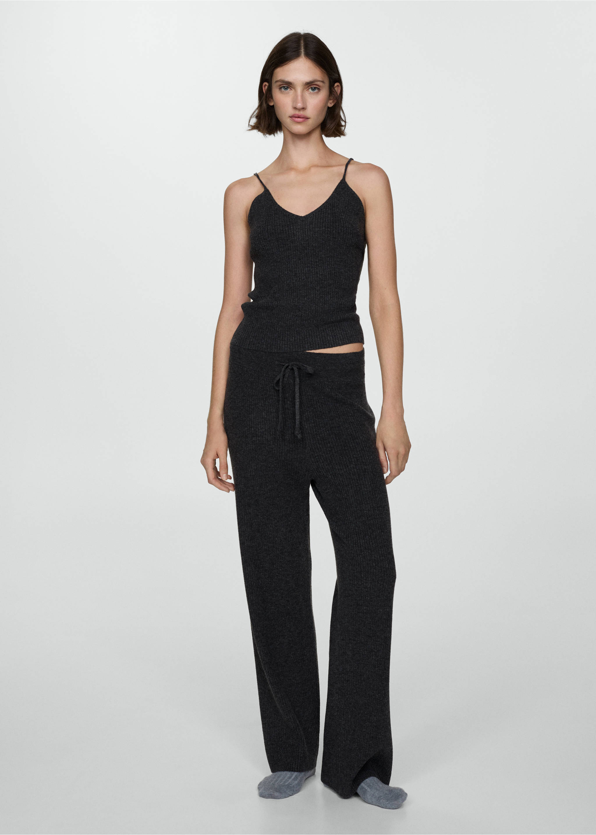 Geripptes Top - Allgemeine Ansicht, Anthrazit. Ref: 77075630-00.