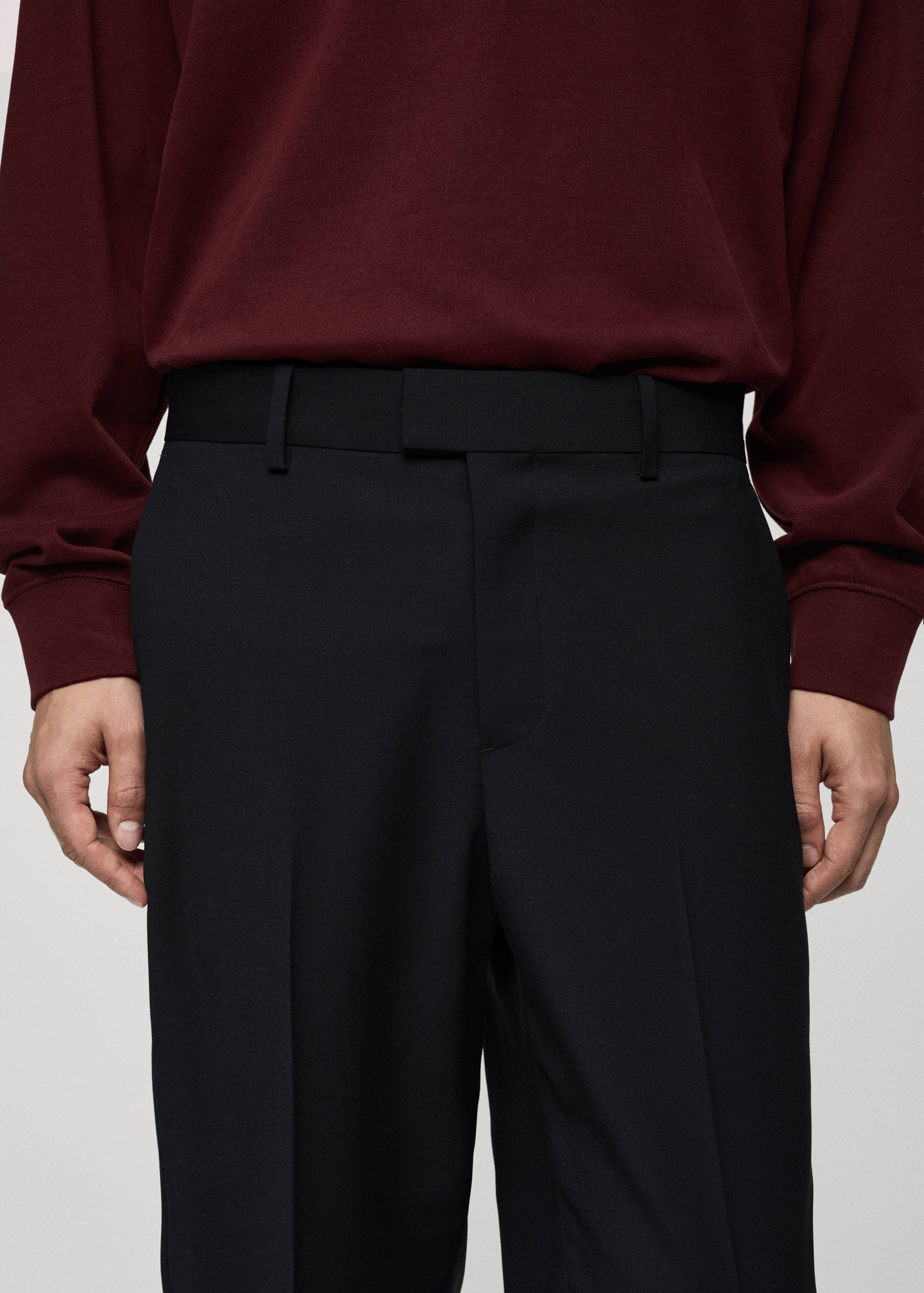 Regular-fit wool-blend suit pants - Details of the article 1
