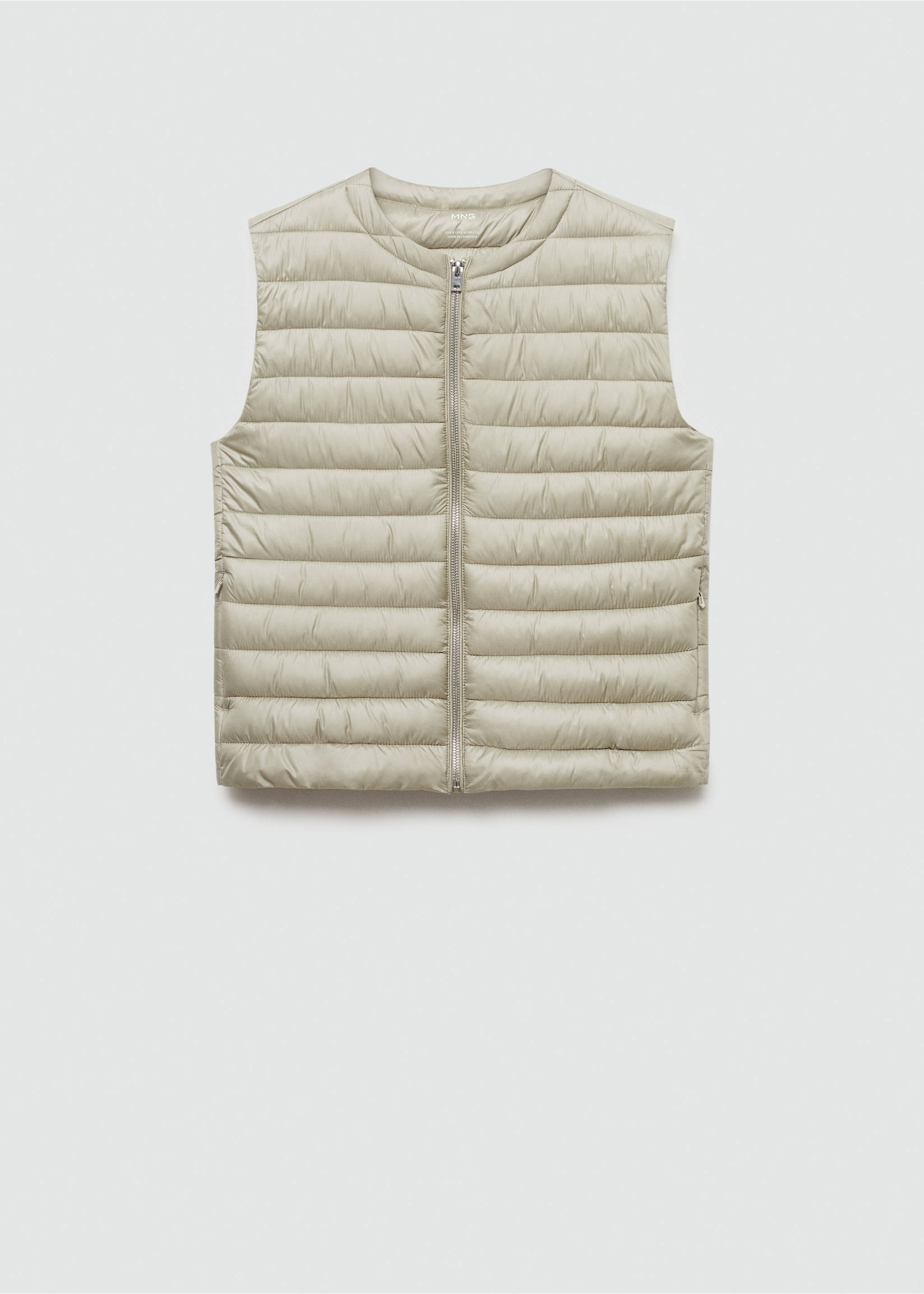 Quilted gilet - Article without model, Light Heather Grey. Ref: 77075634-00.