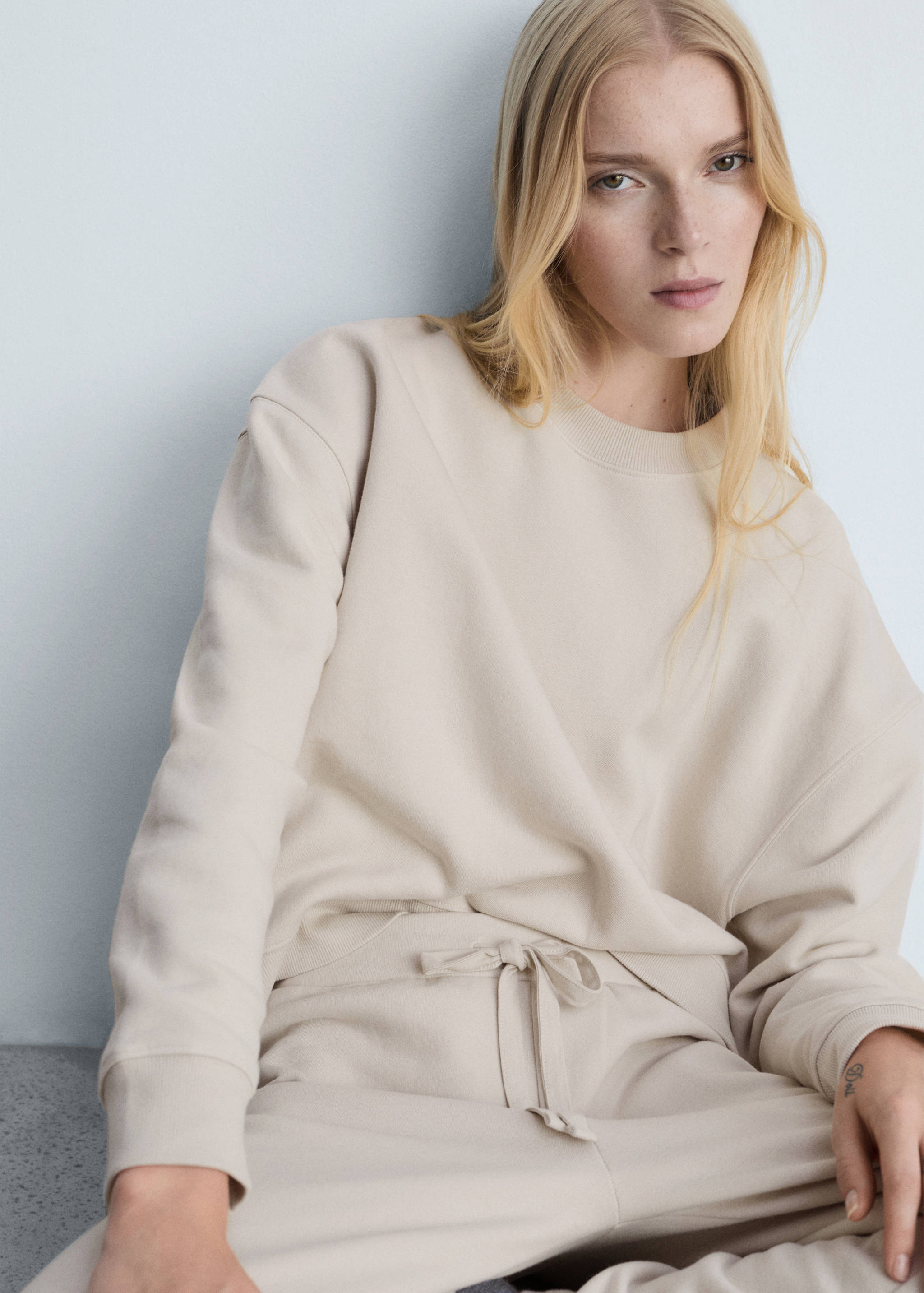 Sweat-shirt tissu éponge coton - Plan moyen