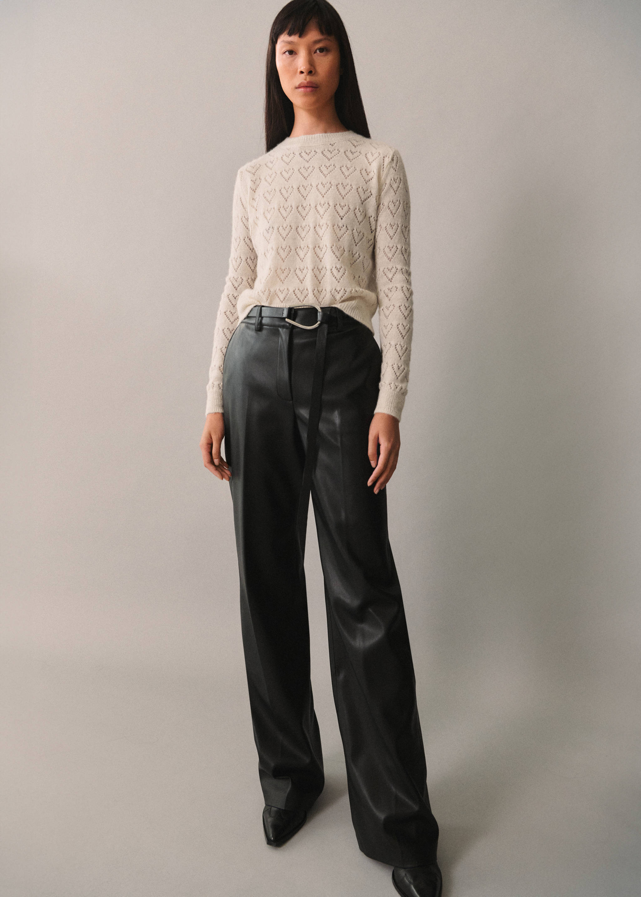 Pull-over détails ajourés cœurs - Plan général