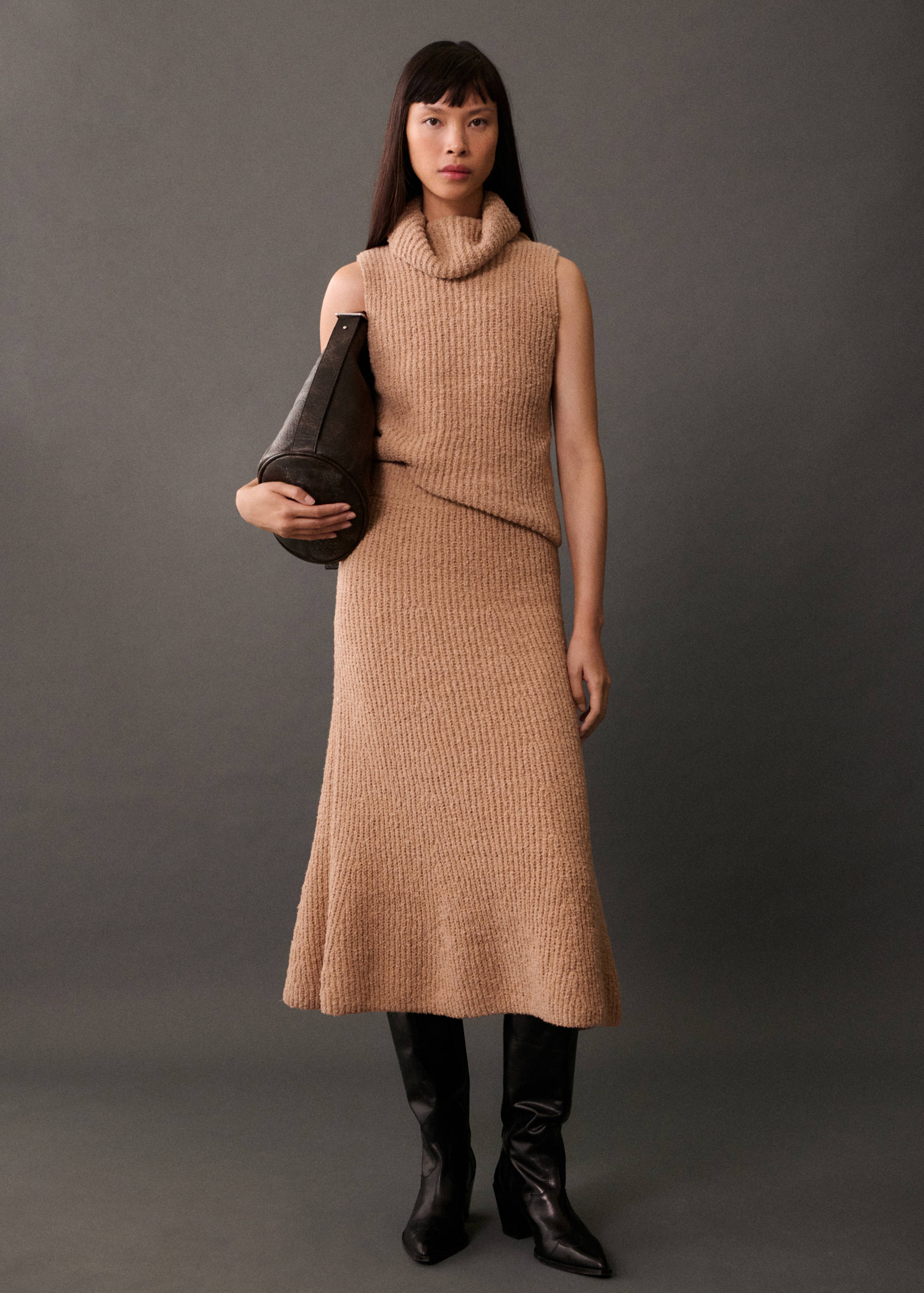 Turtleneck ribbed top - General plane