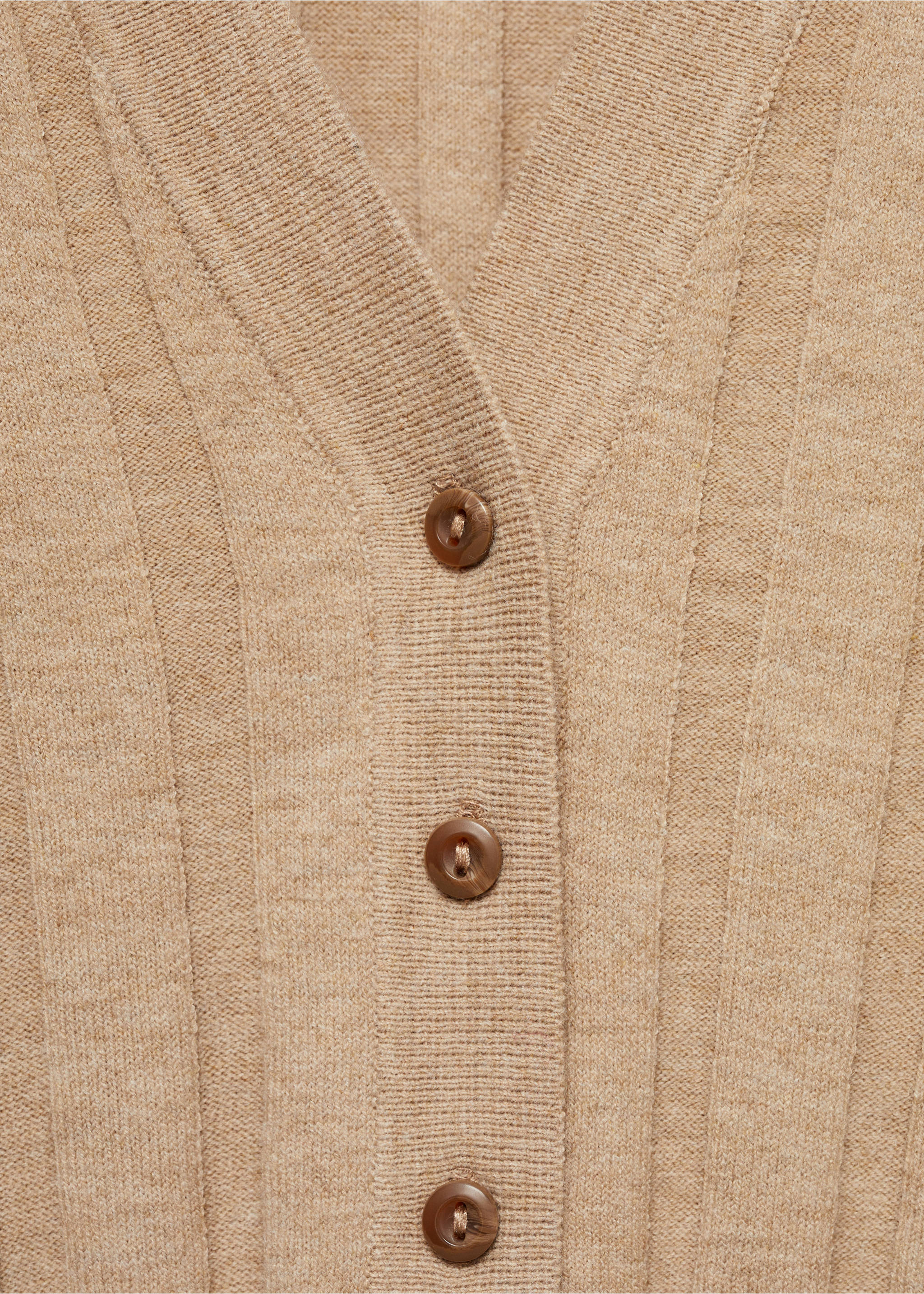Button knit cardigan - Details of the article 8, Light/Pastel Grey. Ref: 77075645-00.