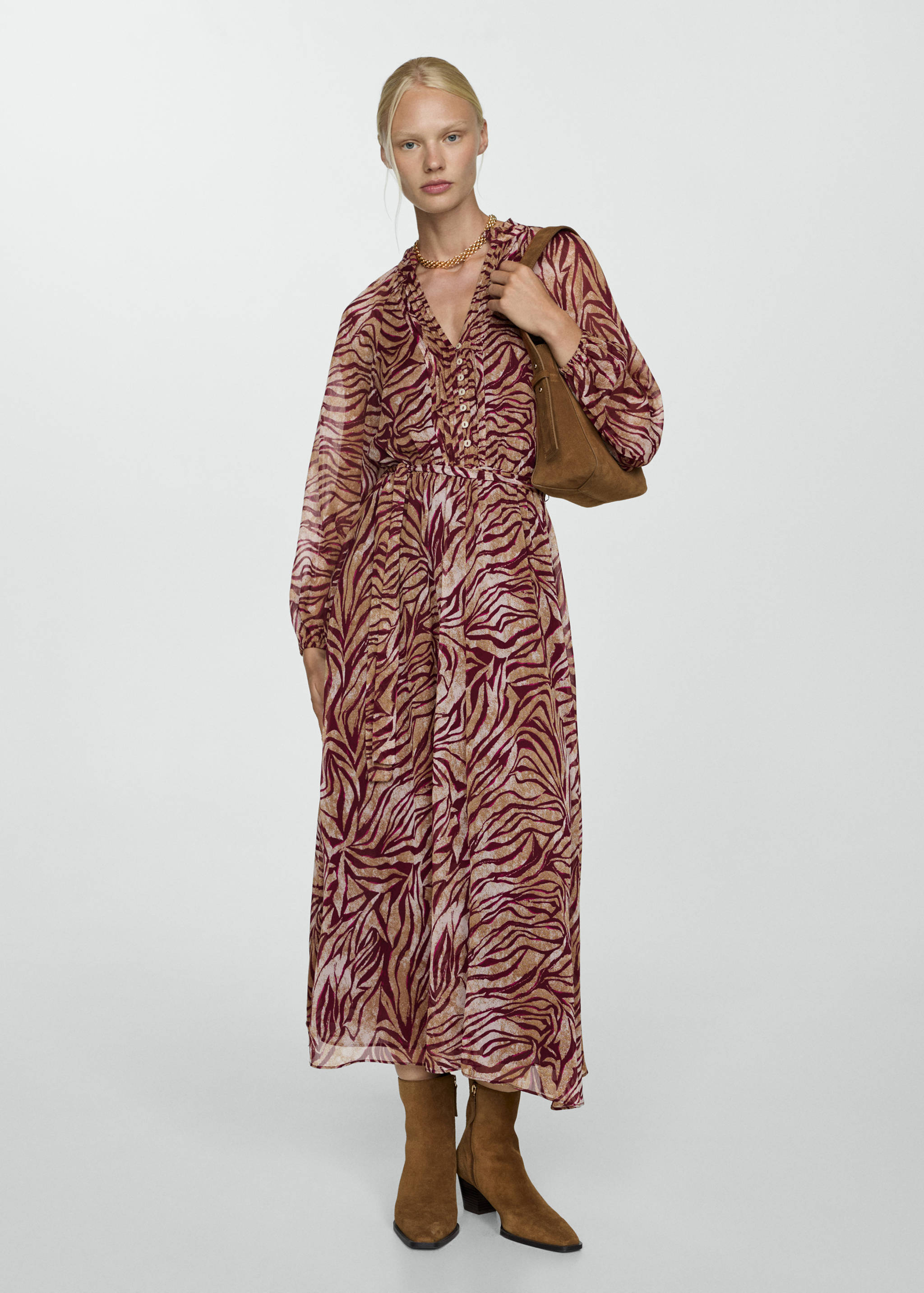 Long printed dress - General plane