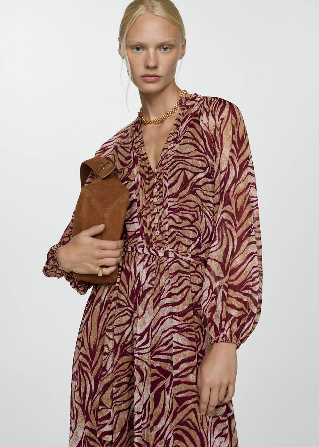 Long printed dress | MANGO OUTLET USA