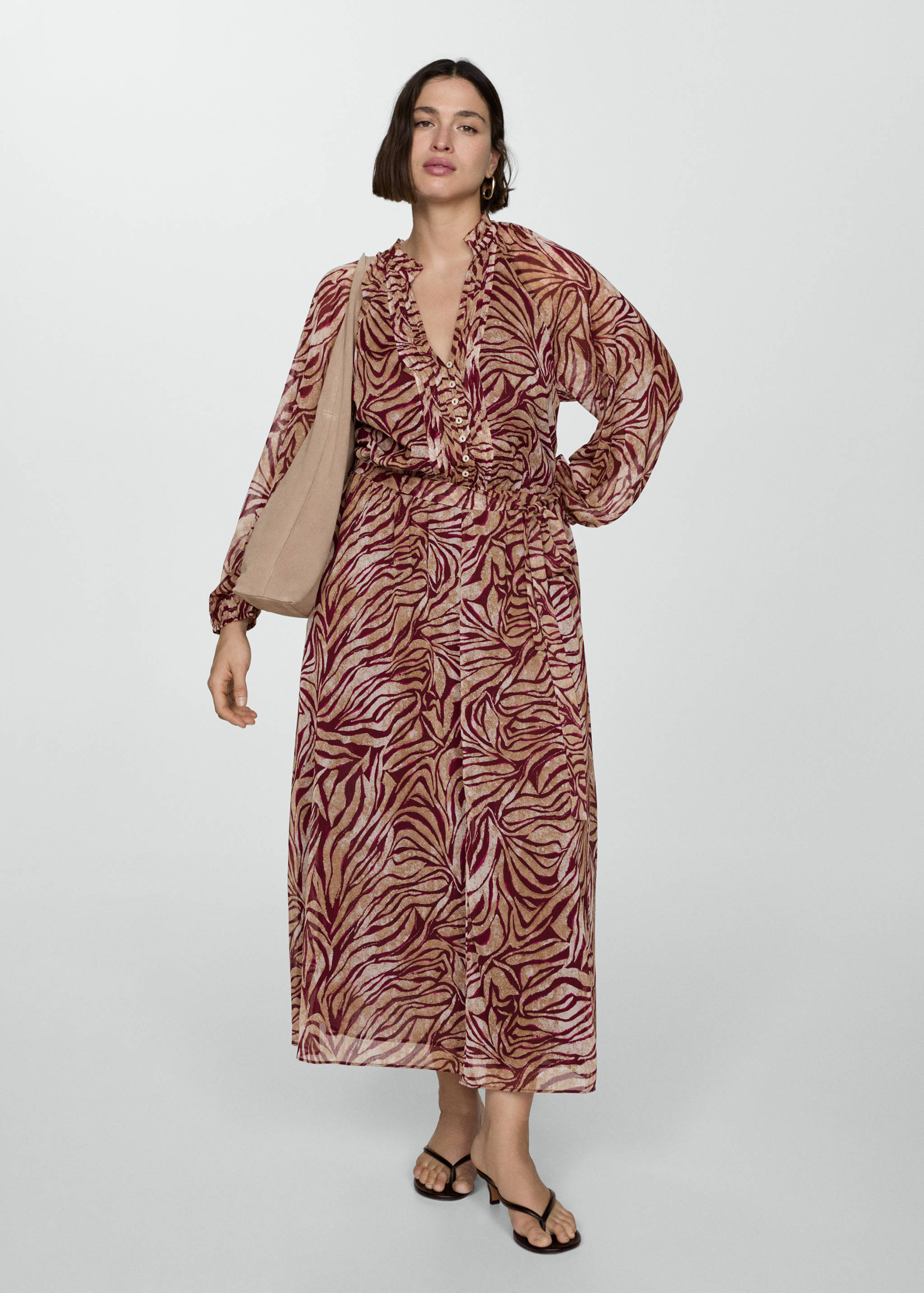 Long printed dress - Details of the article 3