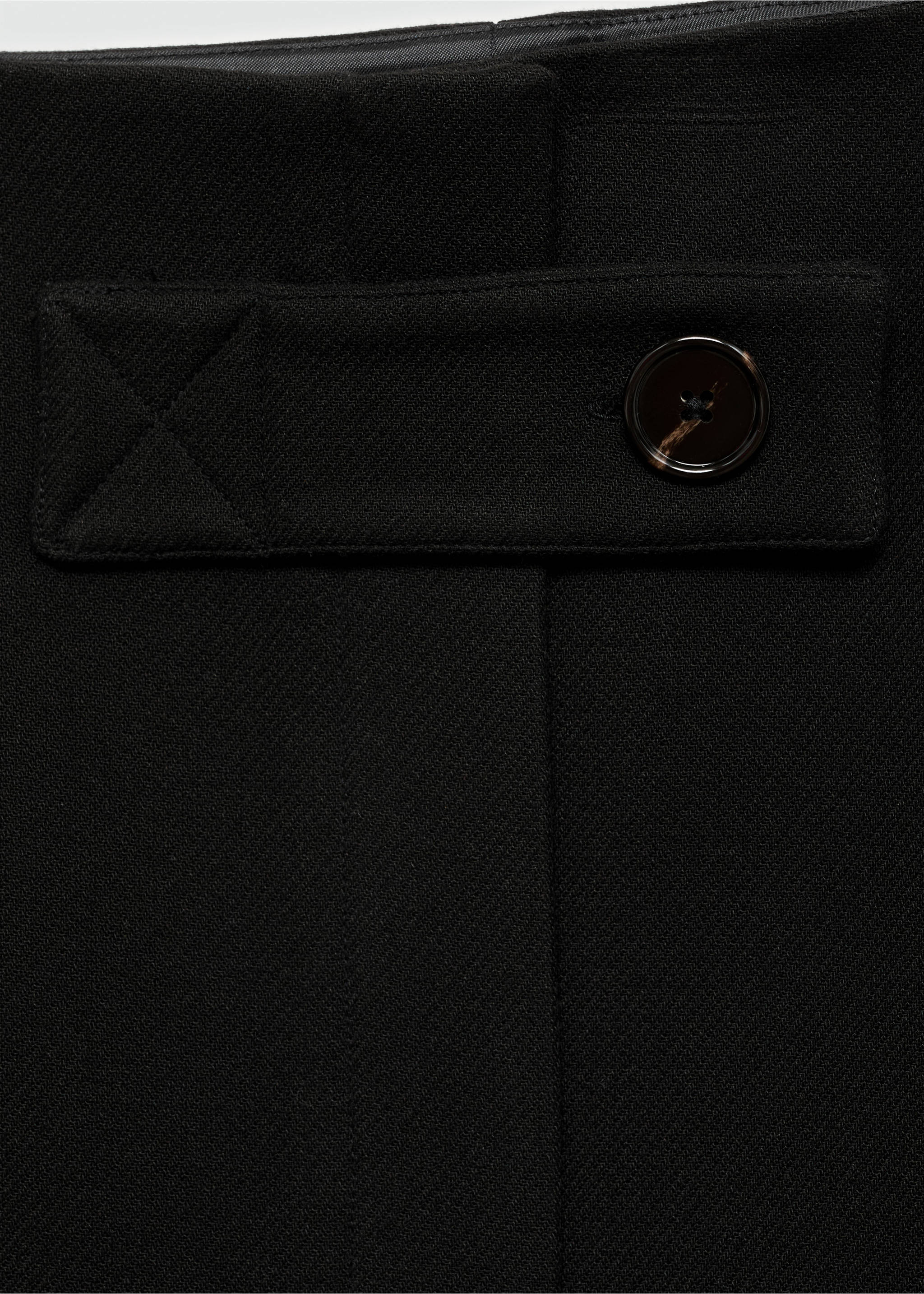 Mini-skirt side with button - Details of the article 8, Black. Ref: 77075659-00.