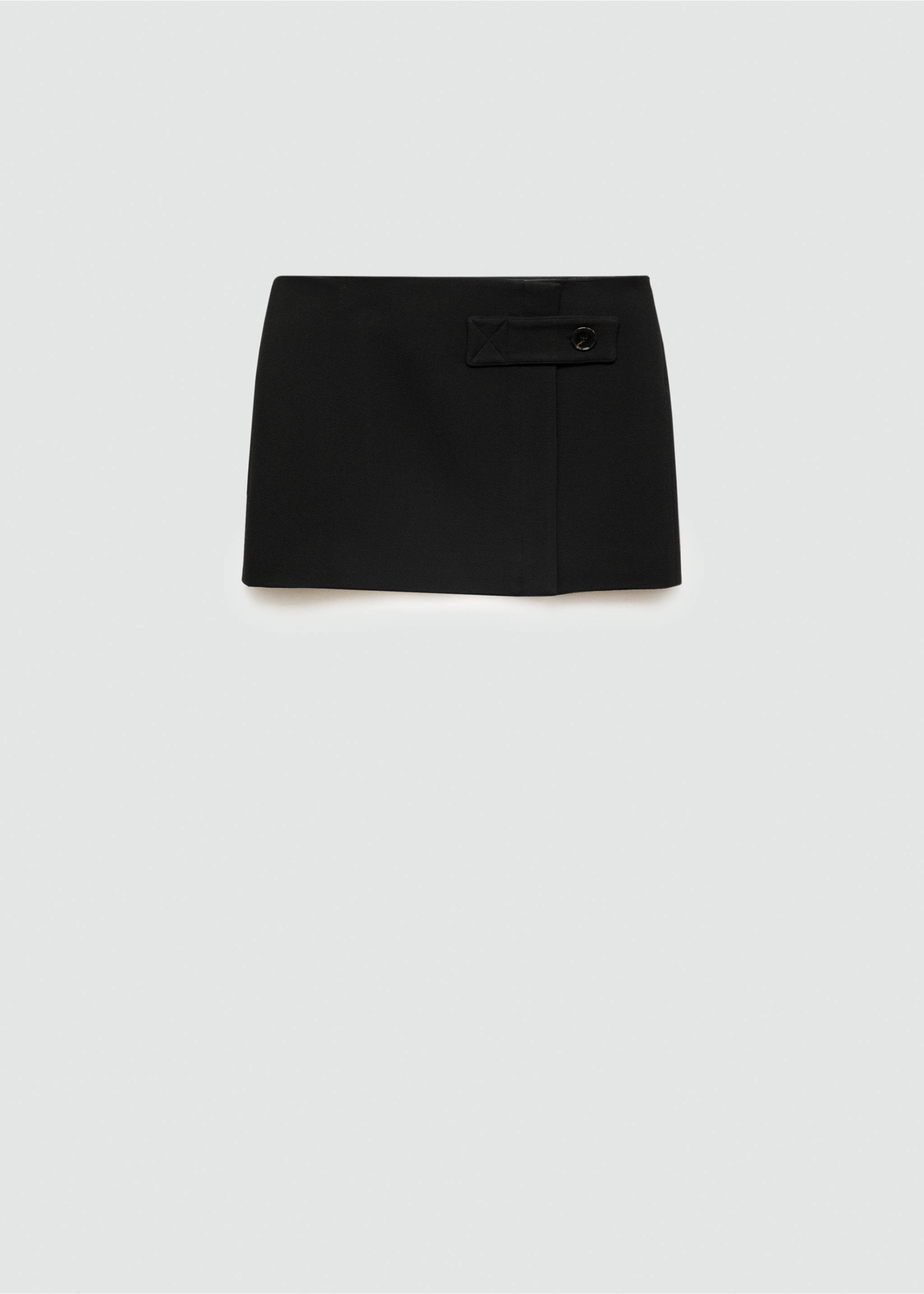 Mini-skirt side with button - Article without model, Black. Ref: 77075659-00.