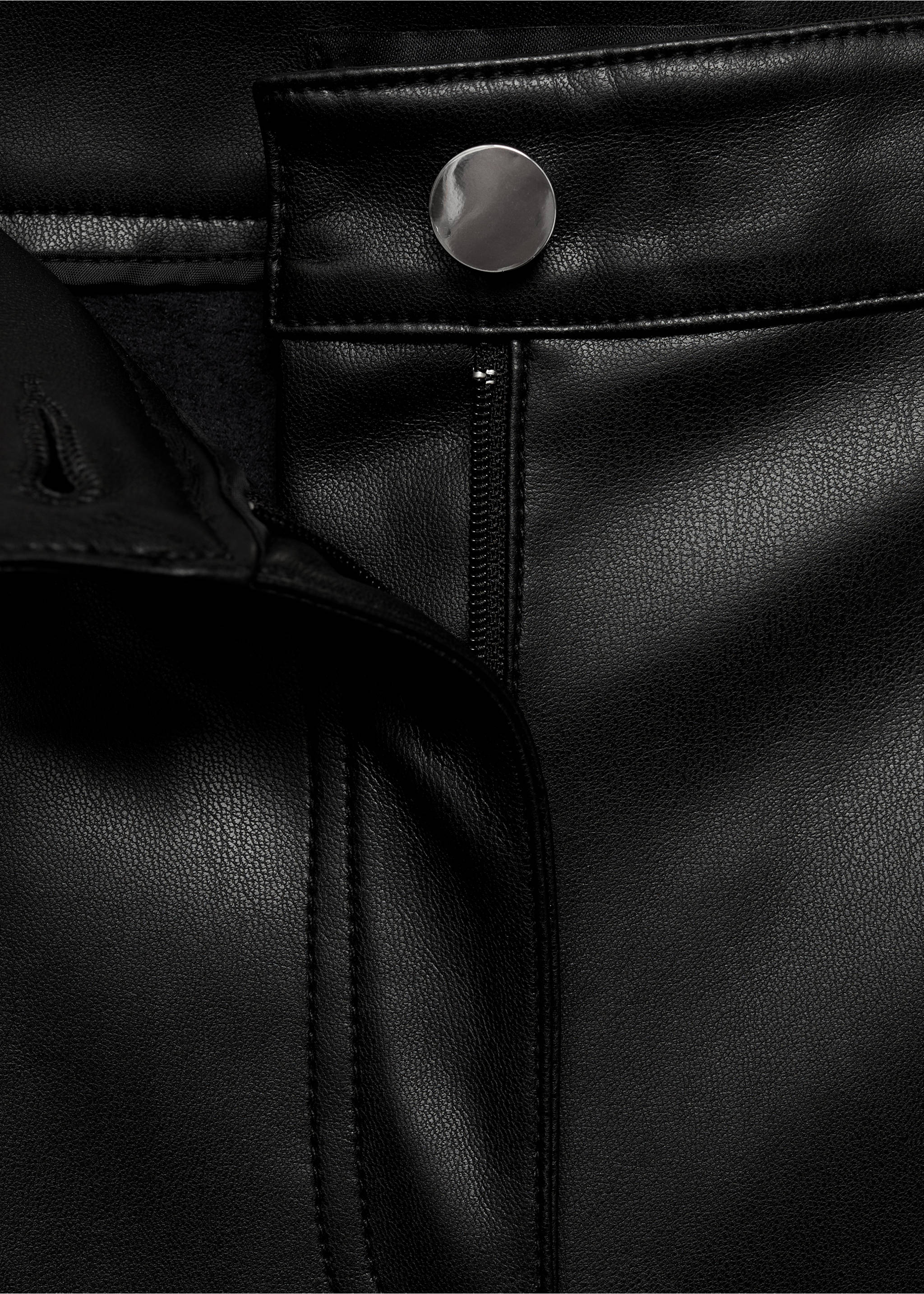 Faux-leather flared trousers - Details of the article 0, Black. Ref: 77075664-00.