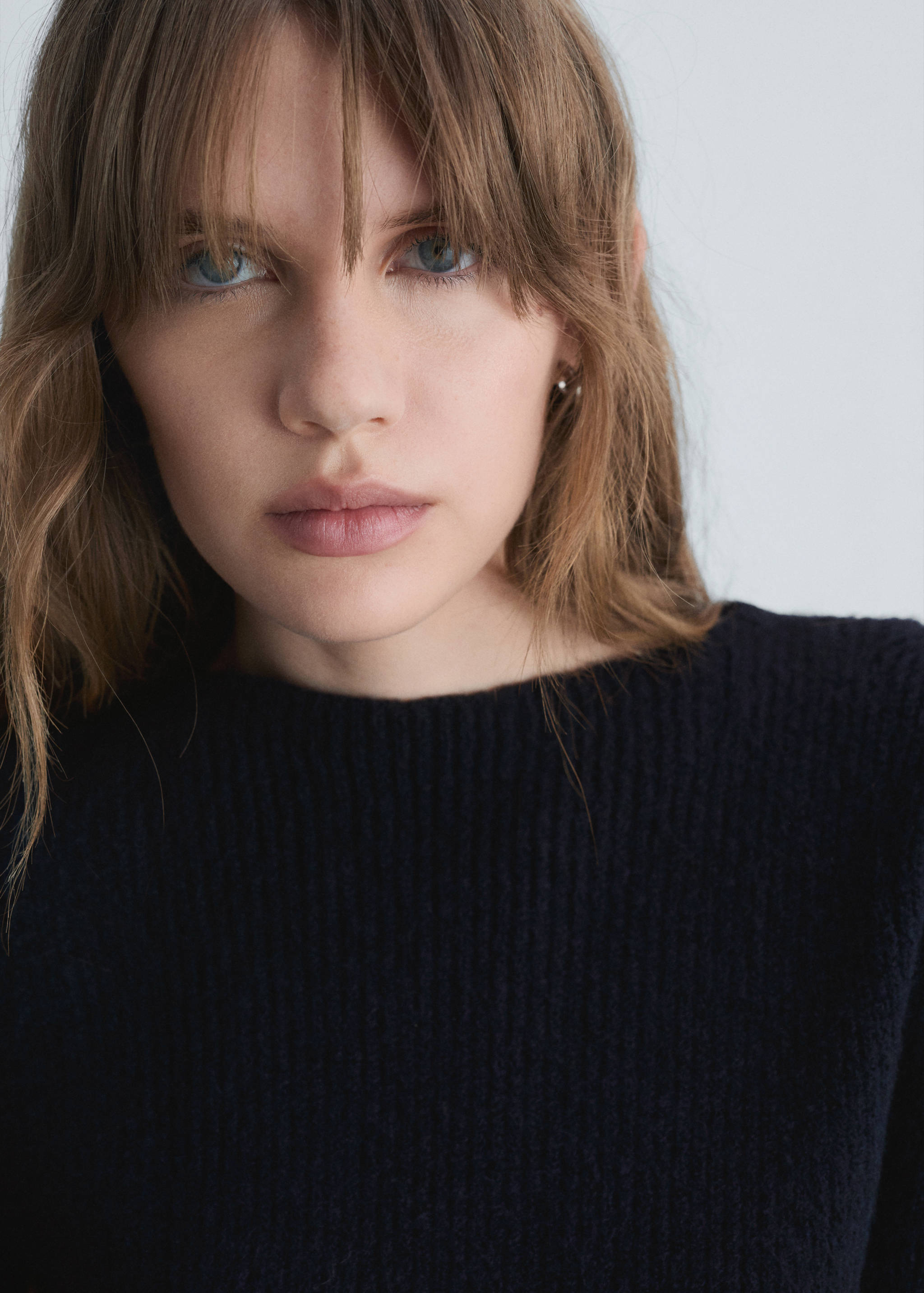 Knitted sweater with perkins neck - Details of the article 1