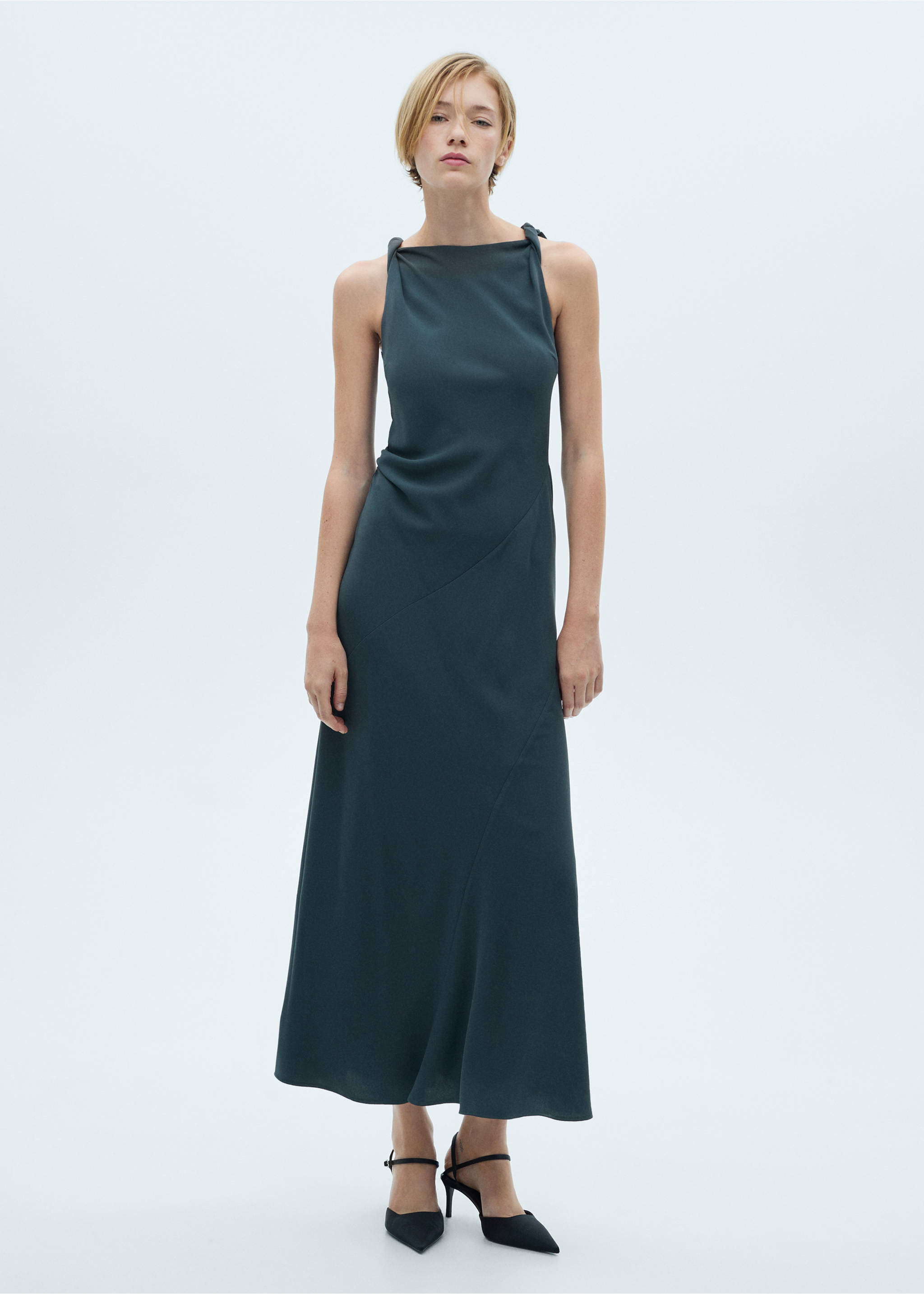 Long flared dress - General plane, Grey. Ref: 77075667-00.