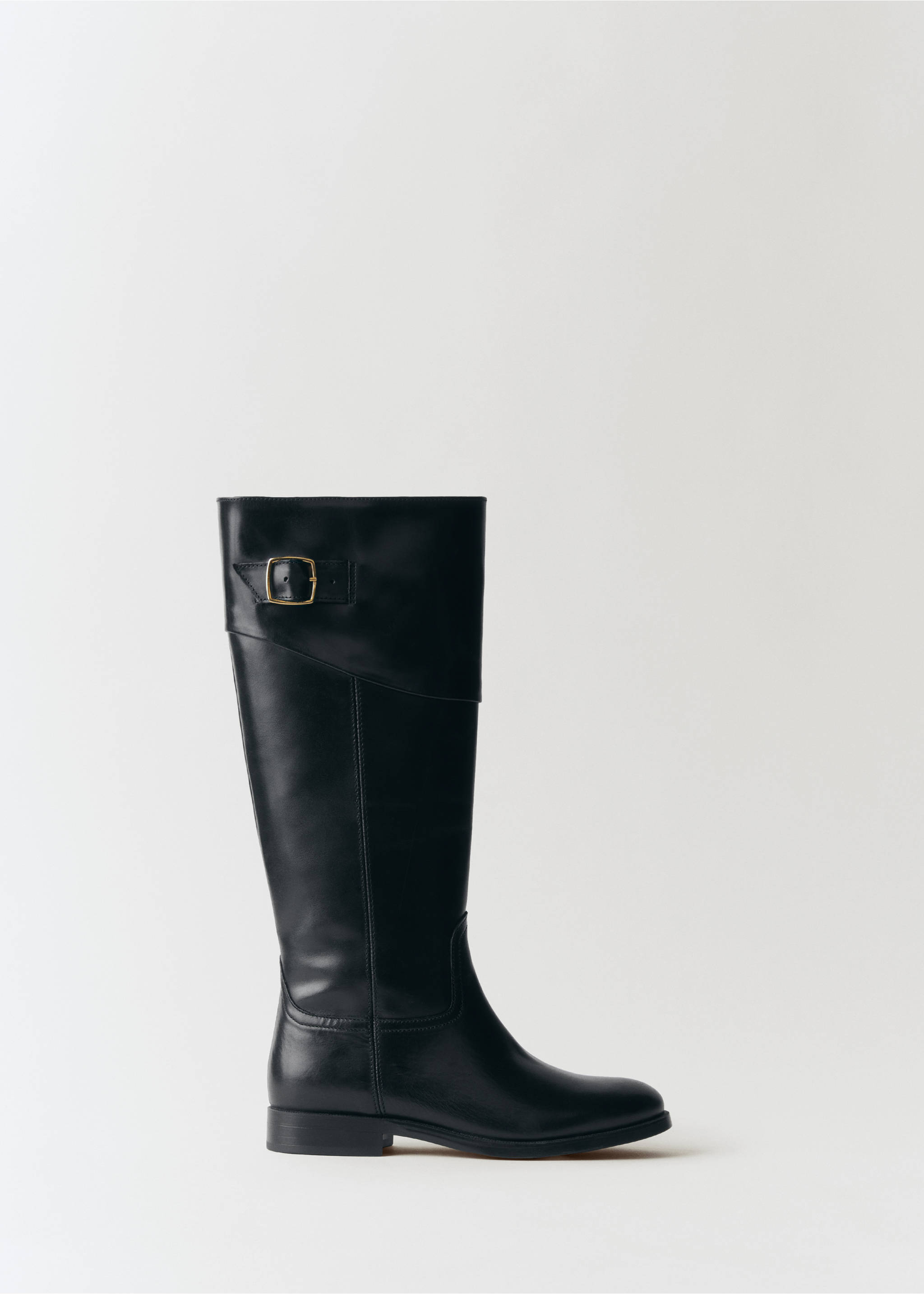 Buckles leather boots - Article without model, Black. Ref: 77075669-00.