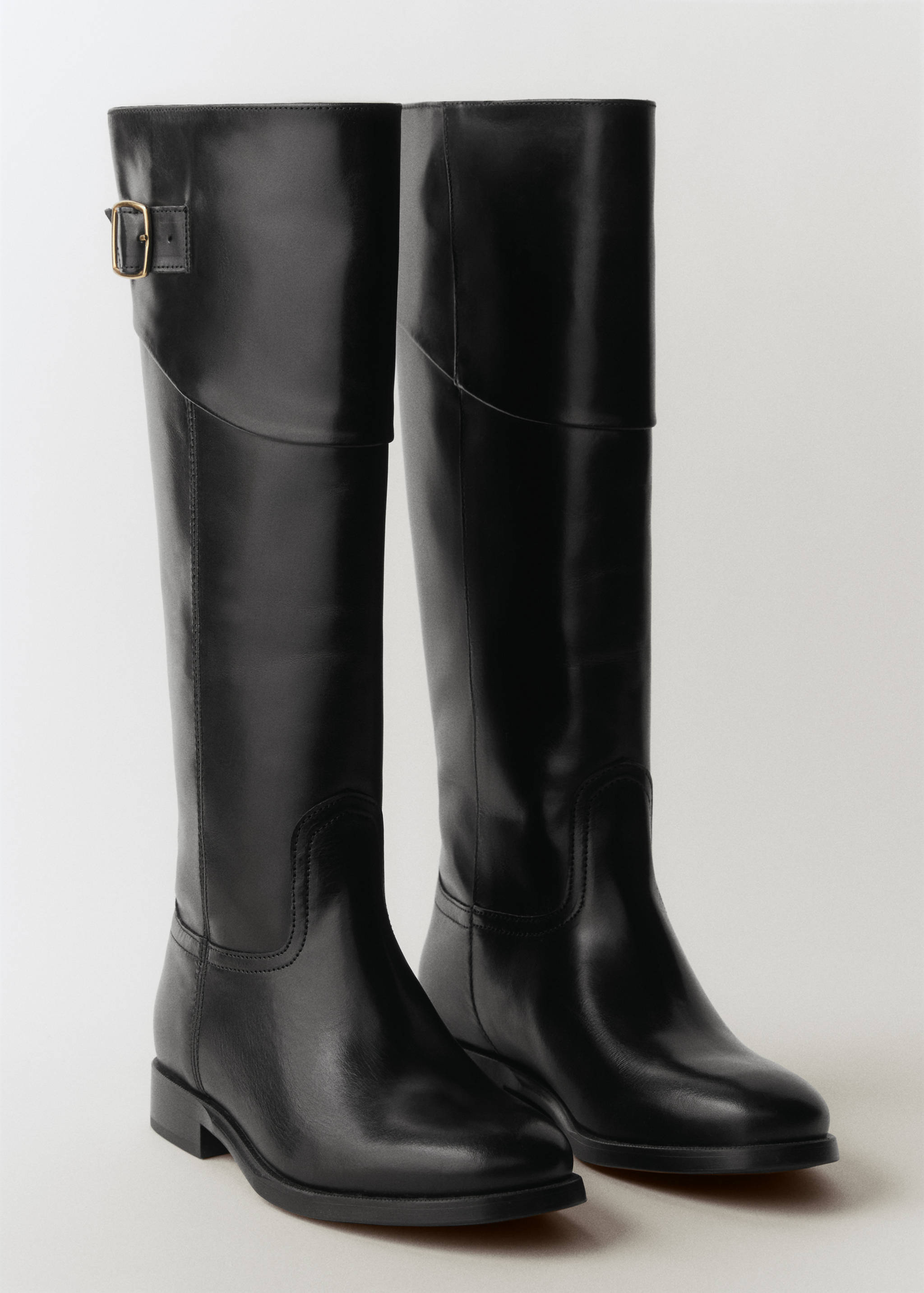 Buckles leather boots - Medium plane