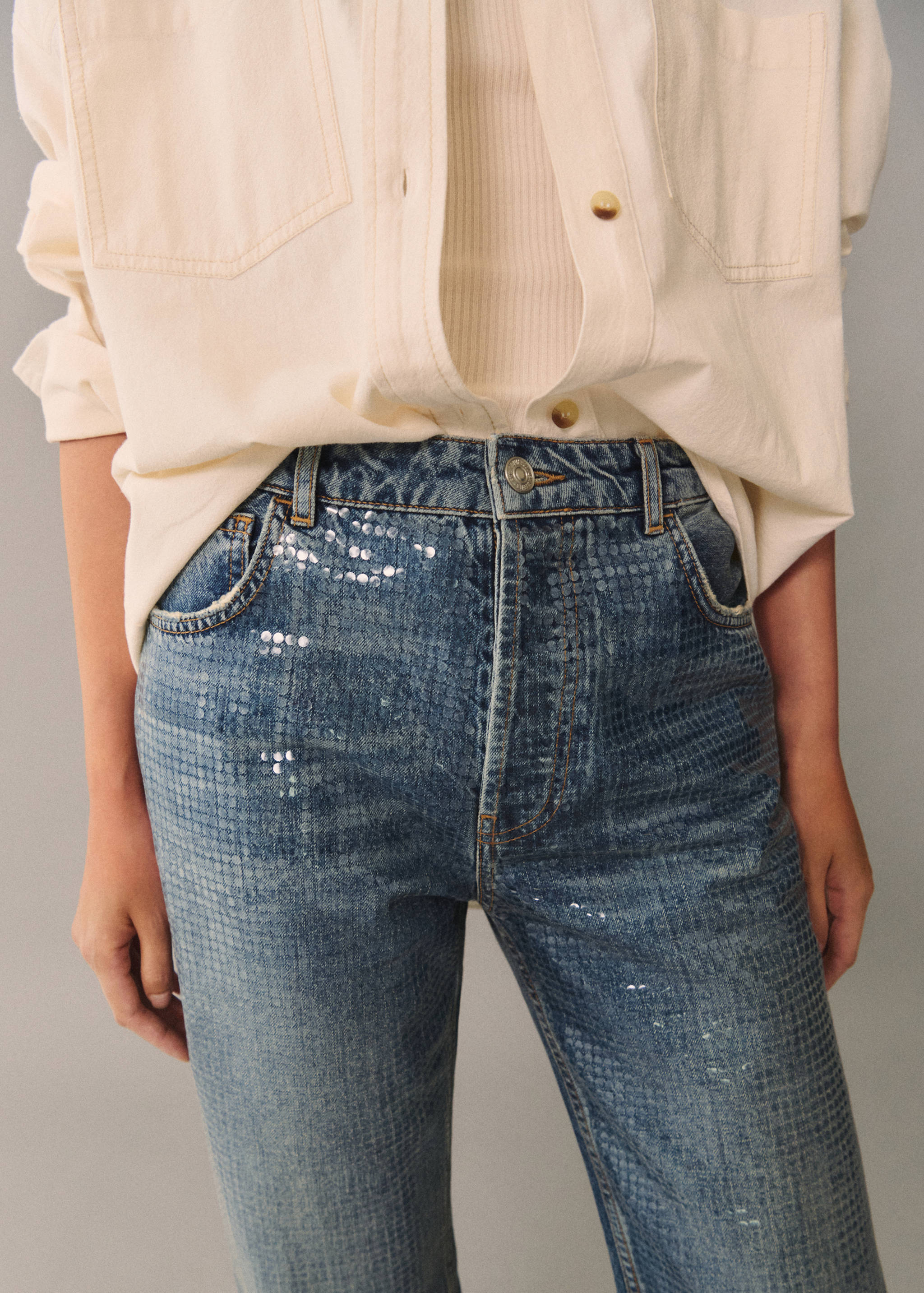 Jeans lentejuelas bajo aberturas - Detalle del artículo 6
