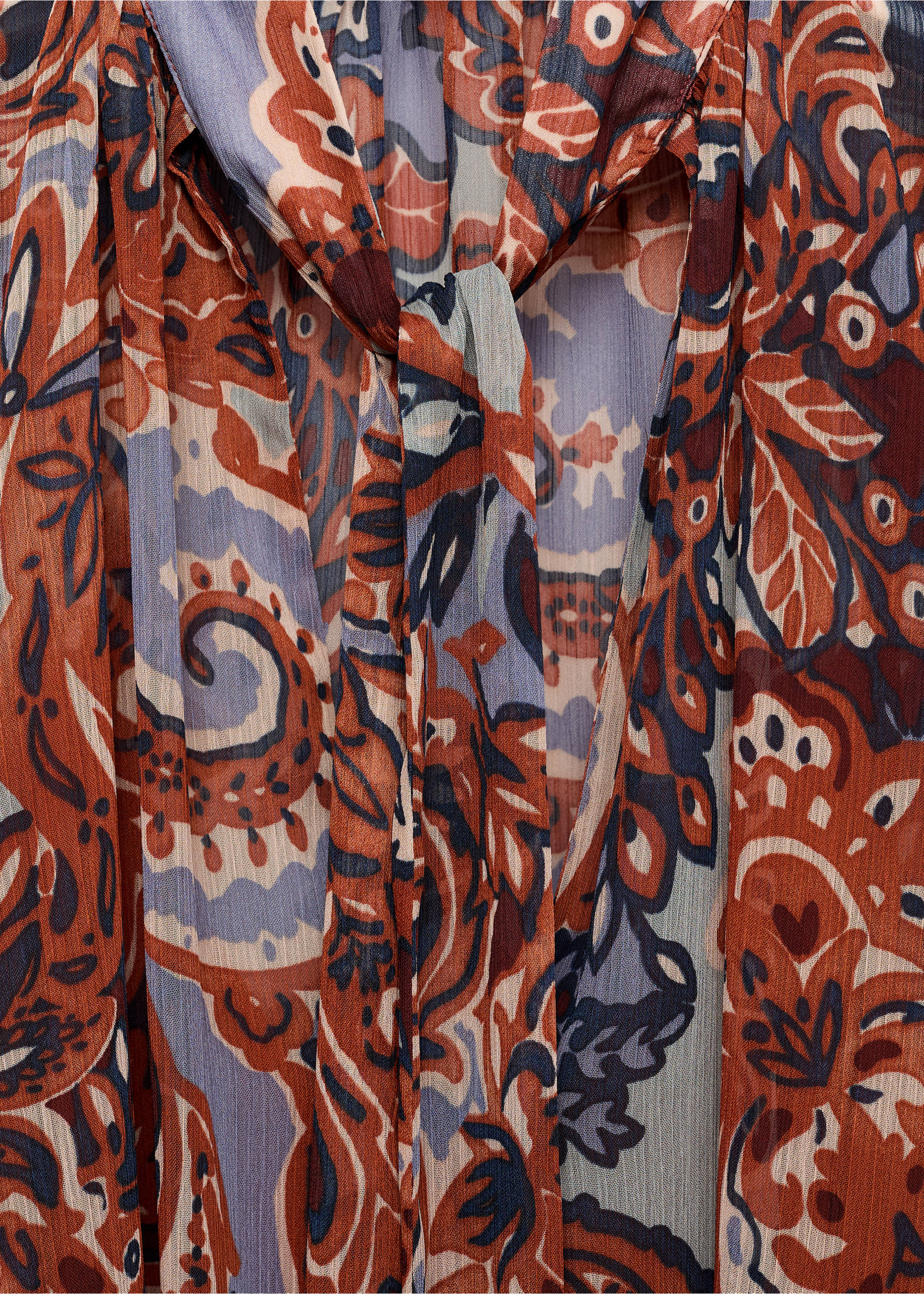 Vestito stampa paisley volant - Dettaglio dell'articolo 8, Marrone. Ref: 77075672-00.