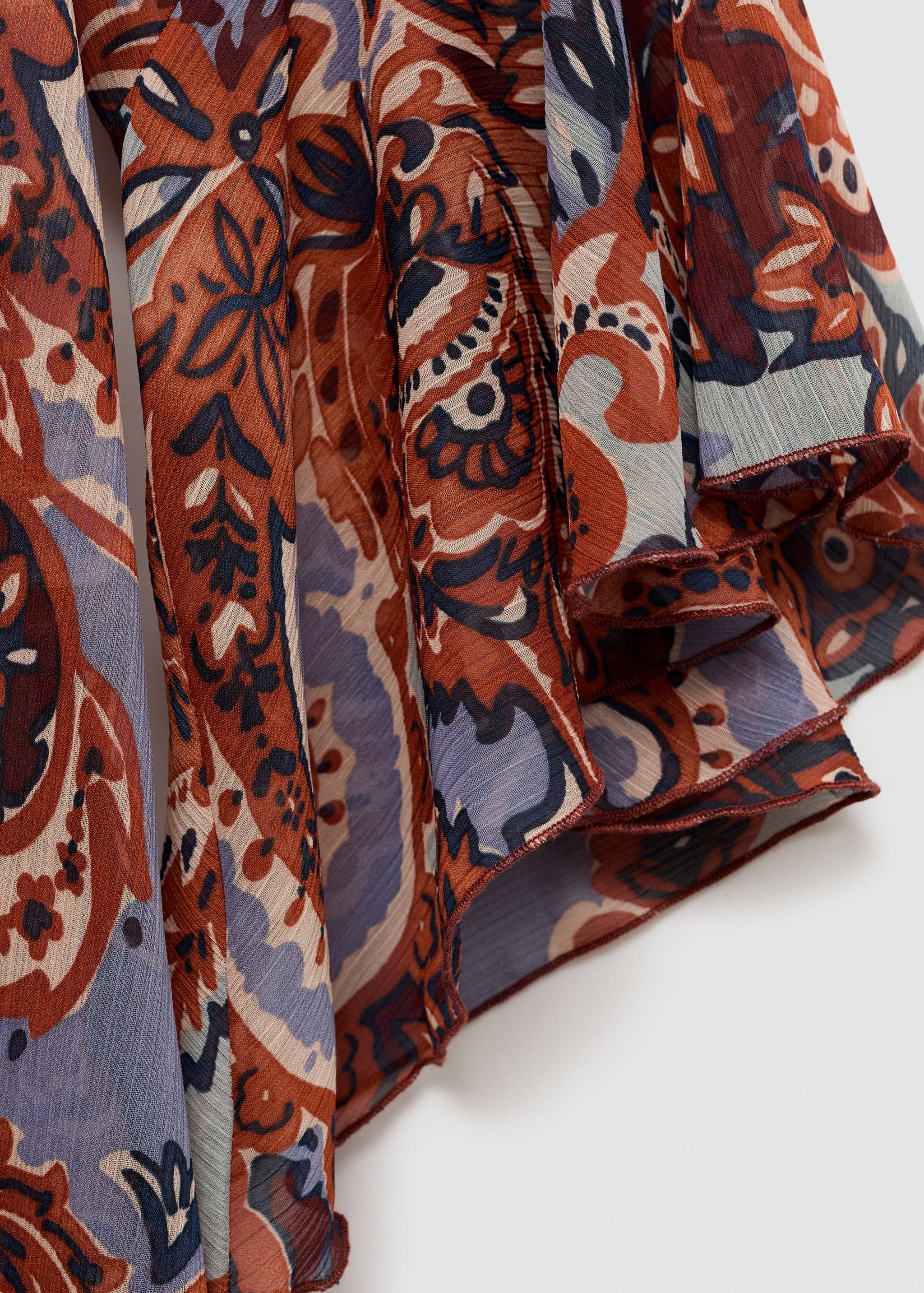 Φόρεμα μοτίβο λαχούρια βολάν - Λεπτομέρεια του προϊόντος 0