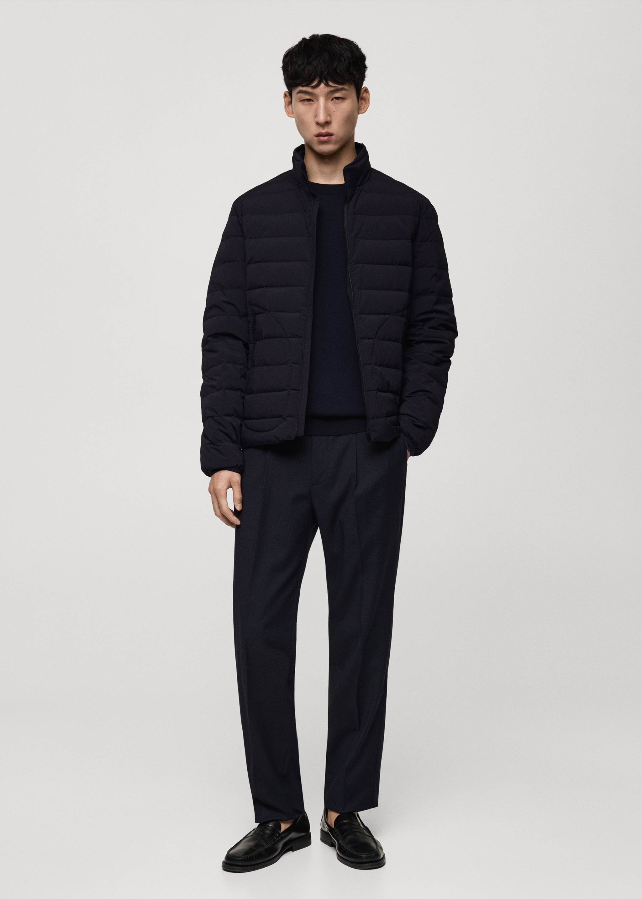 Quilted jacket with feather filling - General plane, Dark Navy. Ref: 77075959-00.