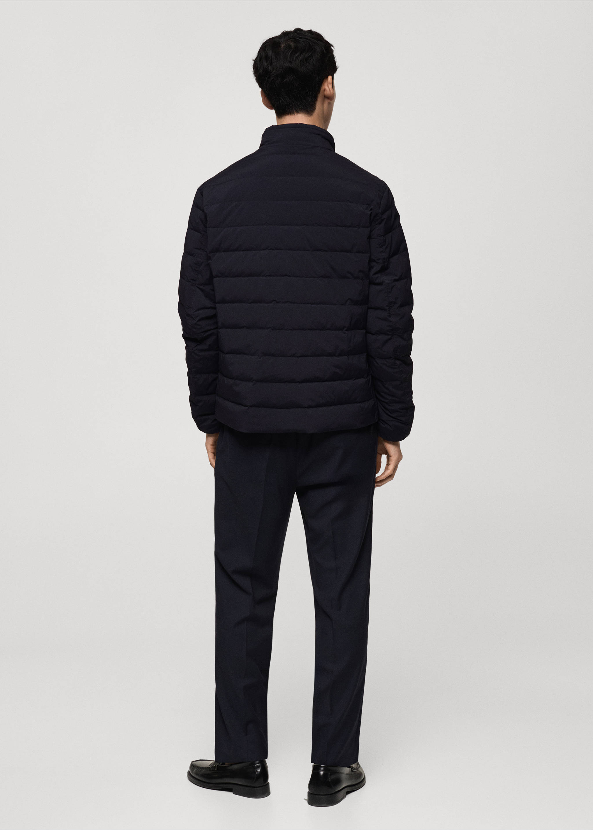 Quilted jacket with feather filling - Reverse of the article, Dark Navy. Ref: 77075959-00.