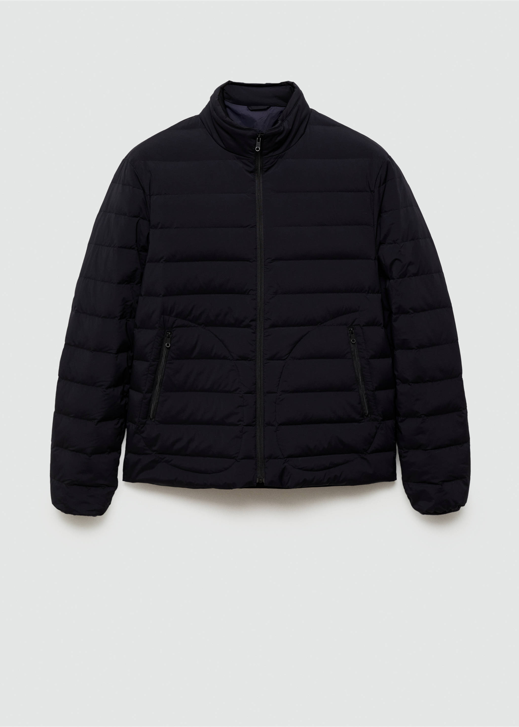 Quilted jacket with feather filling - Article without model, Dark Navy. Ref: 77075959-00.