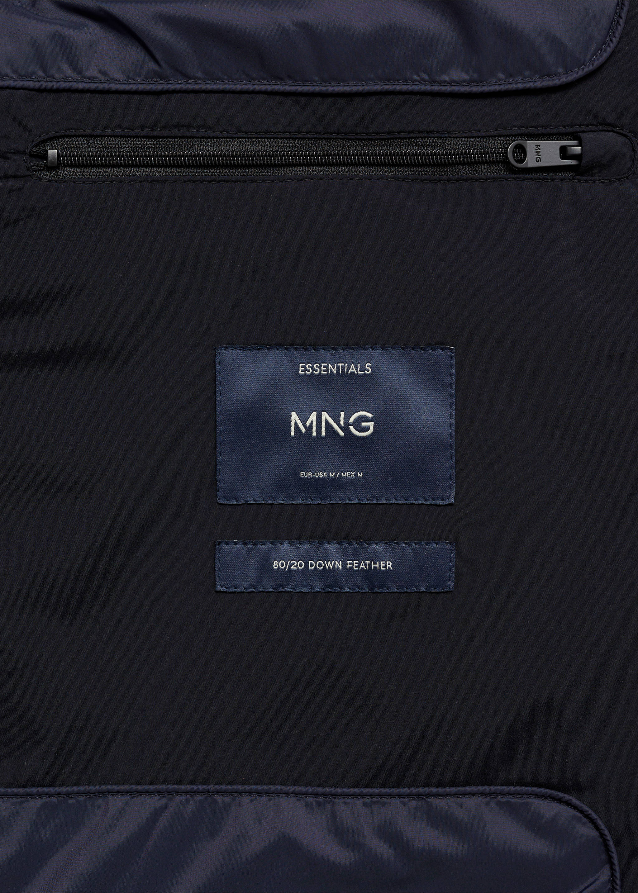 Quilted jacket with feather filling - Details of the article 0, Dark Navy. Ref: 77075959-00.