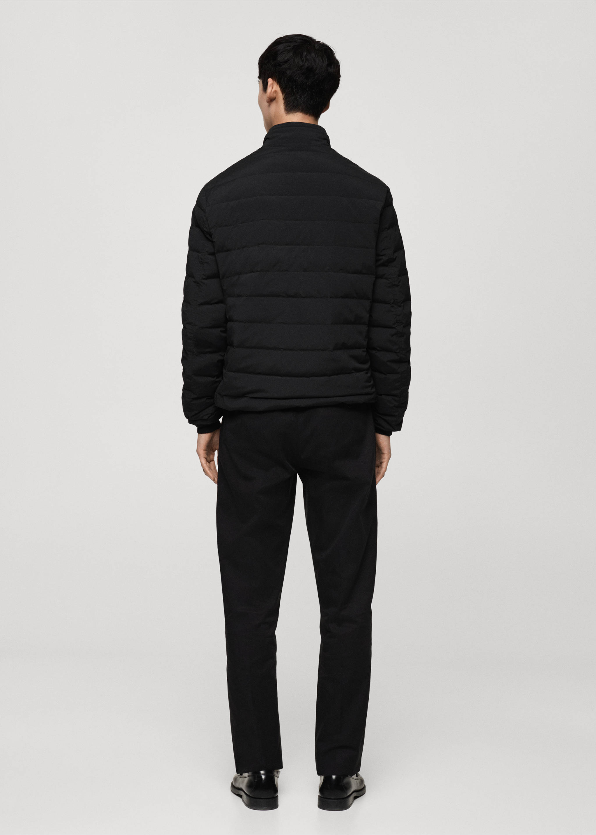 Quilted jacket with feather filling - Reverse of the article, Black. Ref: 77075959-00.