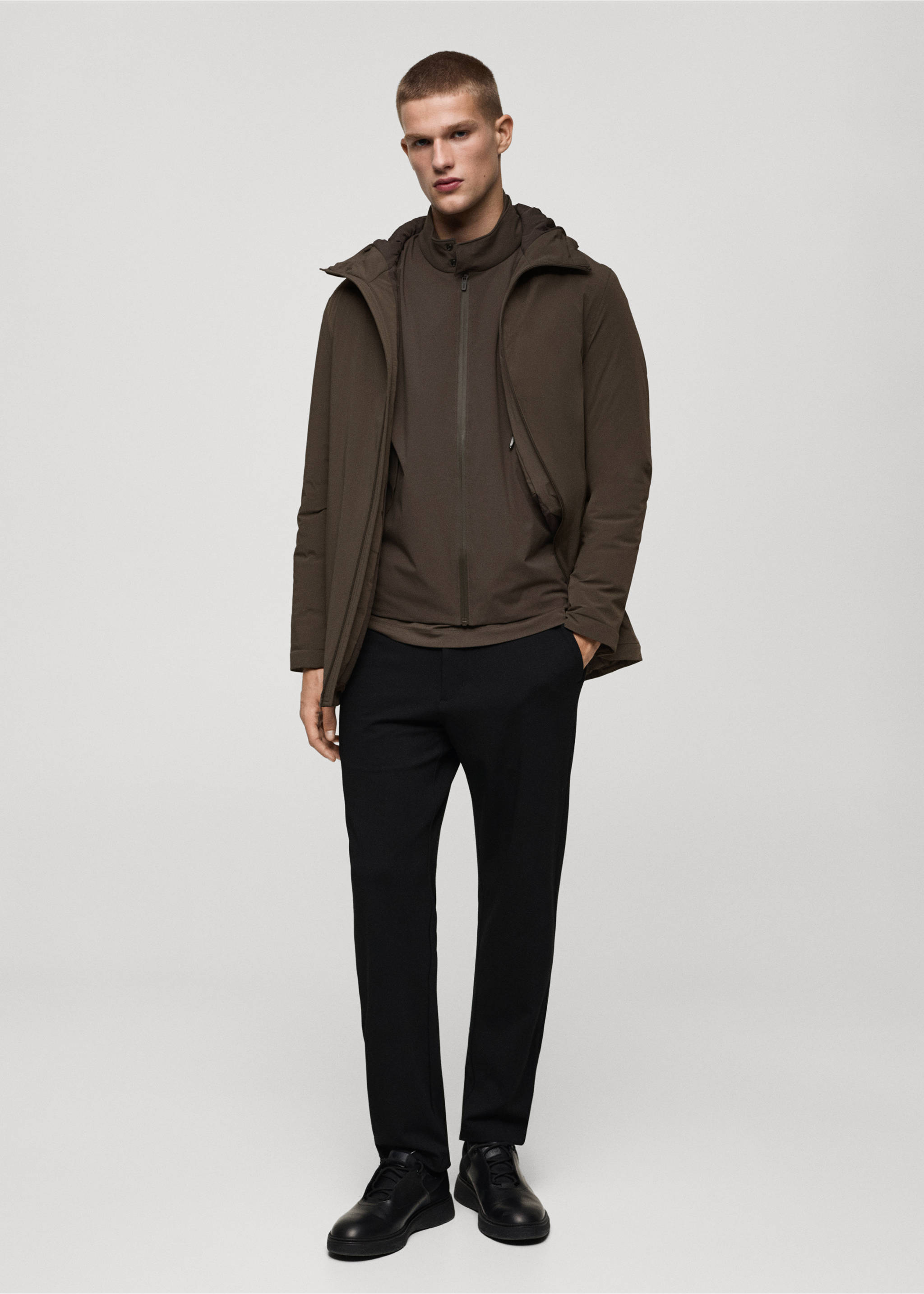 Thermore® waterproof quilted barn jacket with Thermore® padding - General plane, Brown. Ref: 77075960-00.