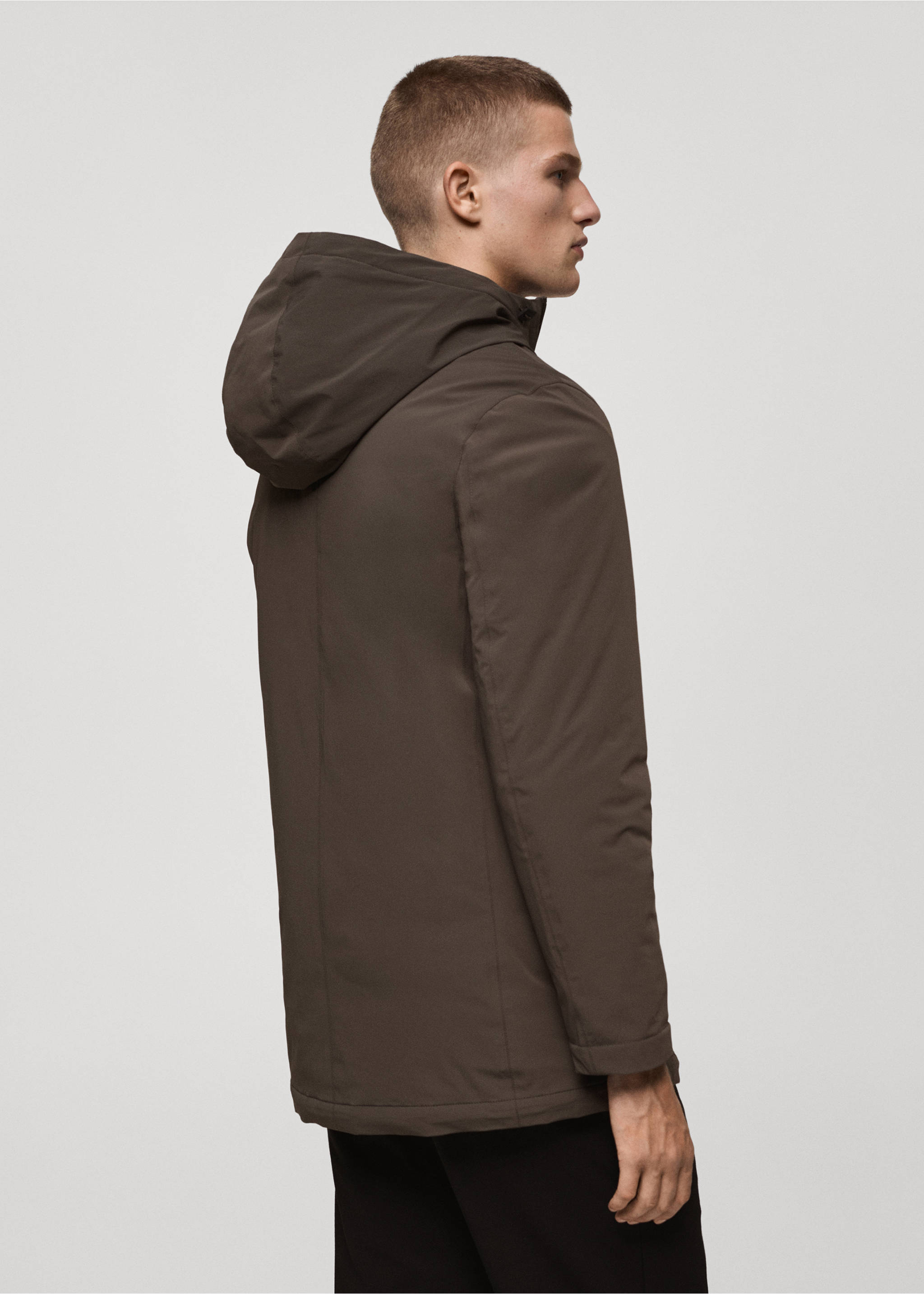 Thermore® waterproof quilted barn jacket with Thermore® padding - Reverse of the article, Brown. Ref: 77075960-00.
