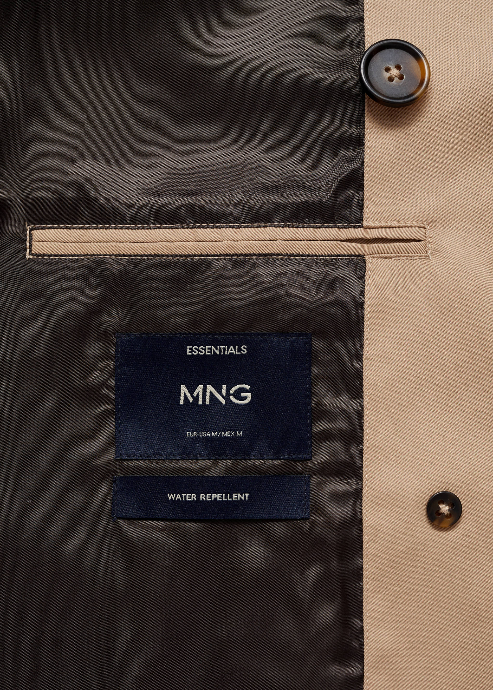 Water-repellent belted trench coat - Details of the article 0