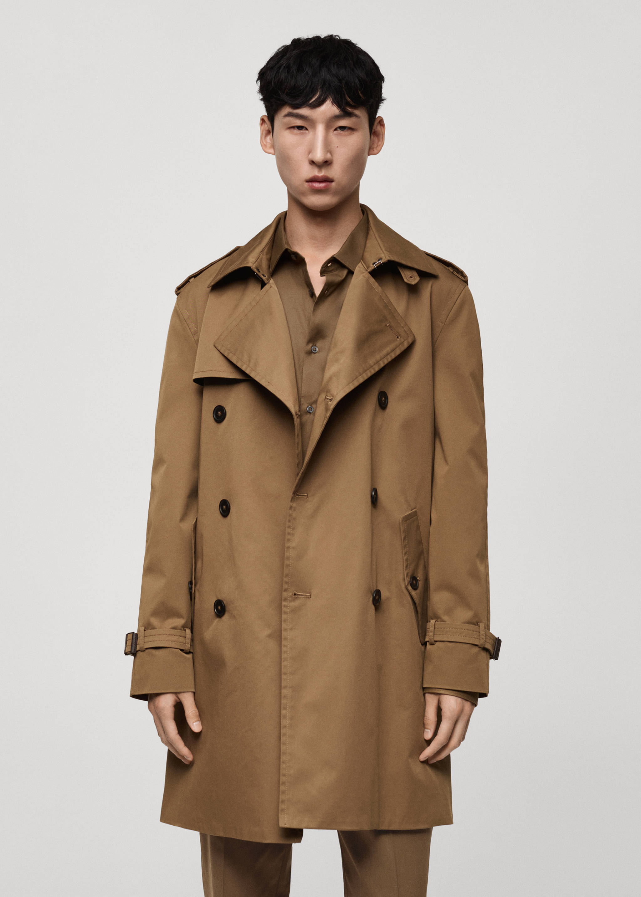 Water-repellent belted trench coat - Medium plane