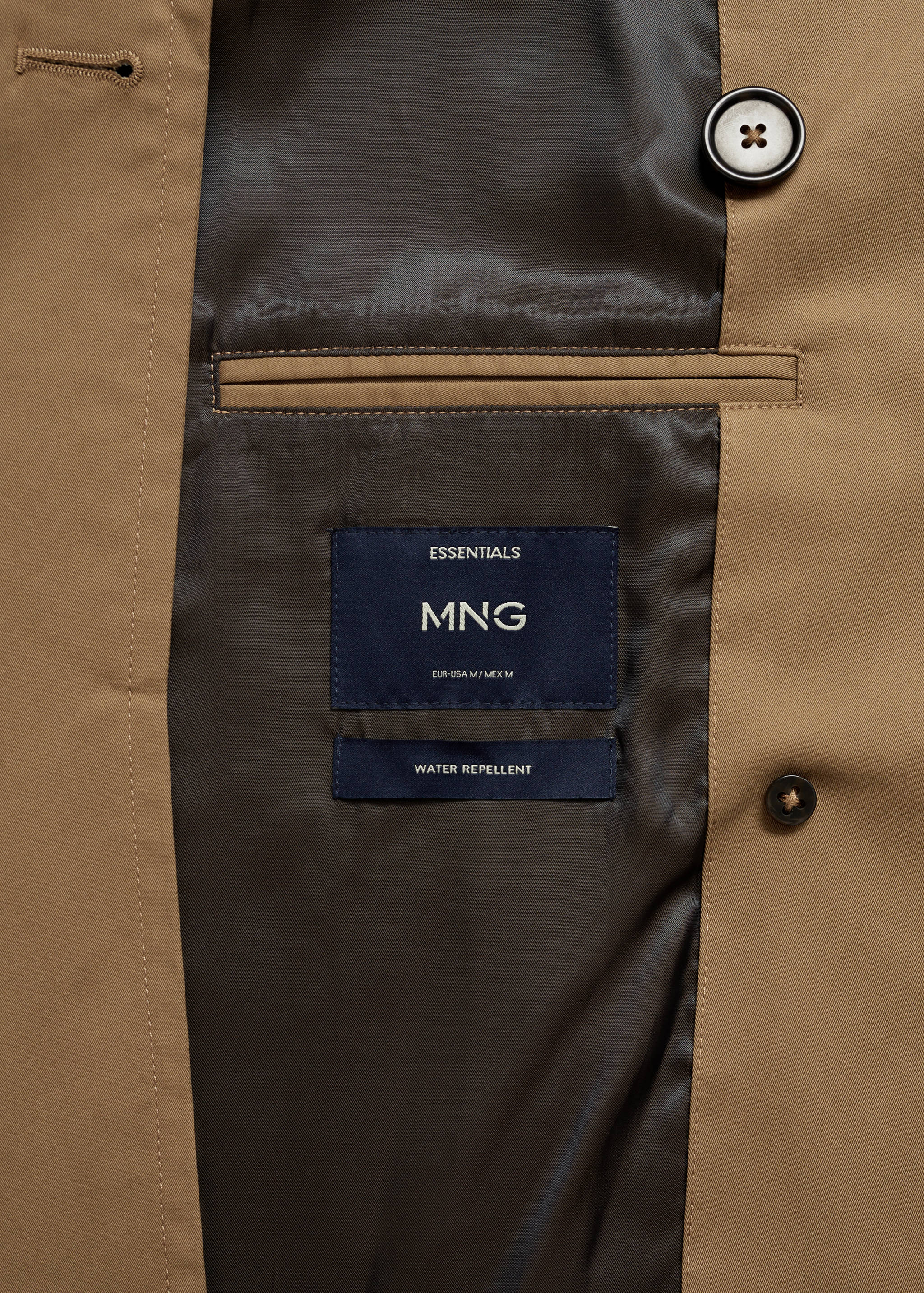 Water-repellent belted trench coat - Details of the article 0