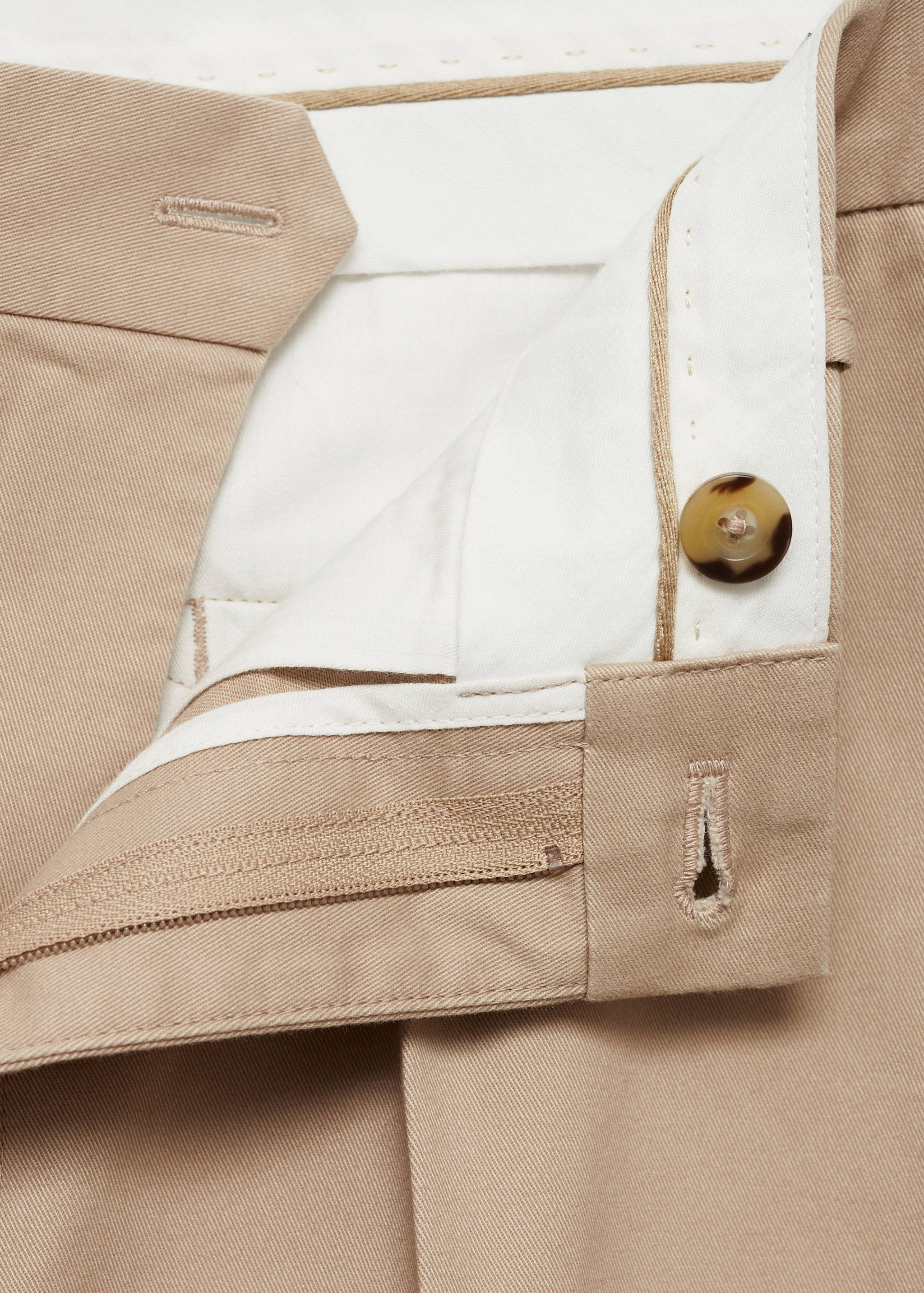 Bavlněné kalhoty regular fit se záševky - Detail zboží 8