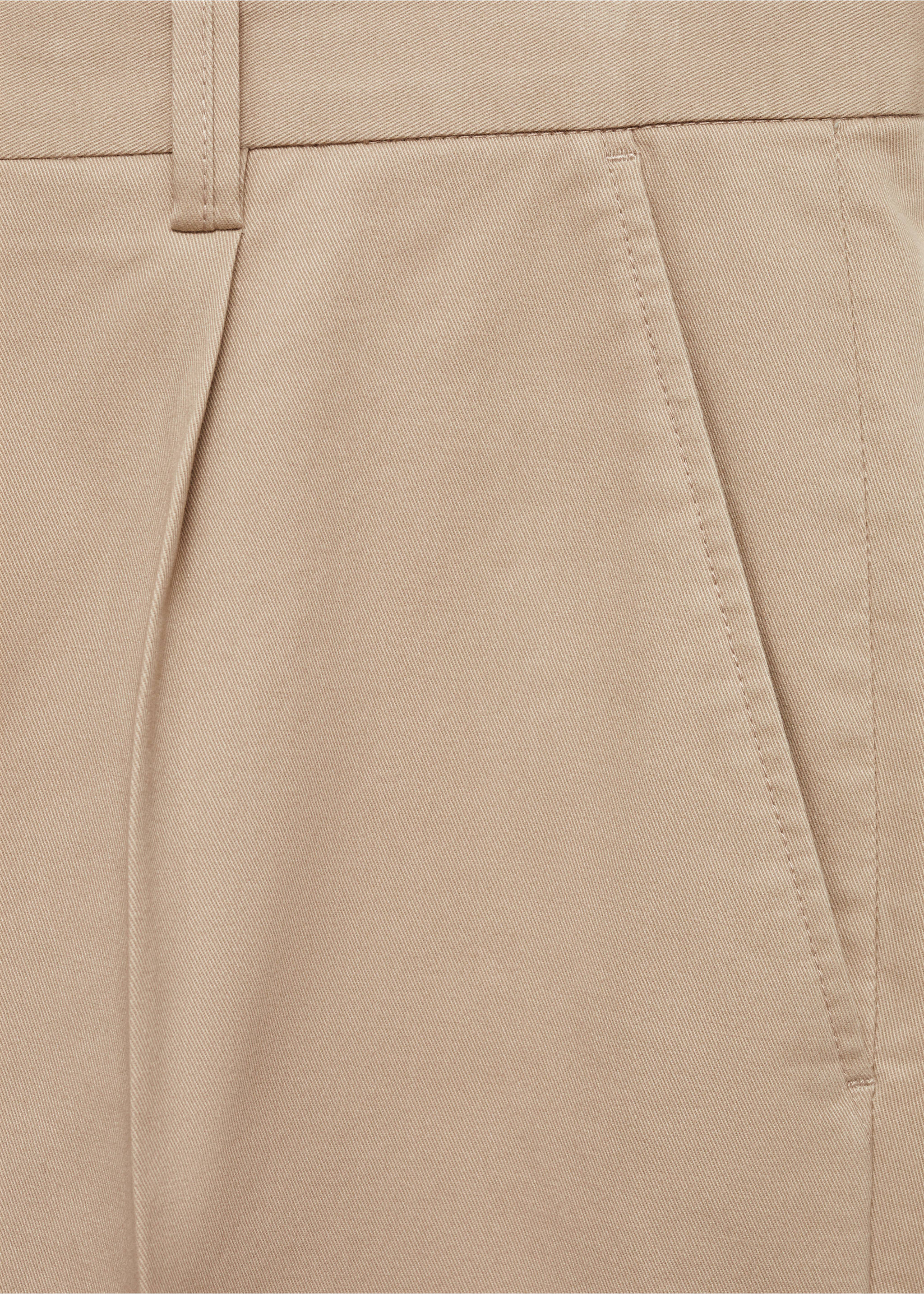 Pantalón regular fit algodón pinzas - Detalle del artículo 0, Crudo. Ref: 77075962-00.