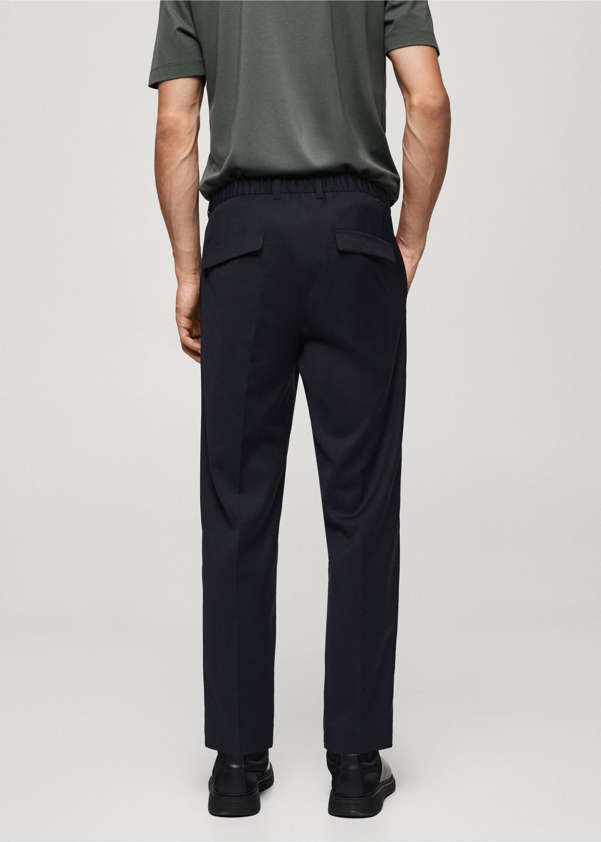 Pantalon slim-fit comfort stretch Coolmax® - Verso de l’article, Bleu marine foncé. Ref: 77075963-00.