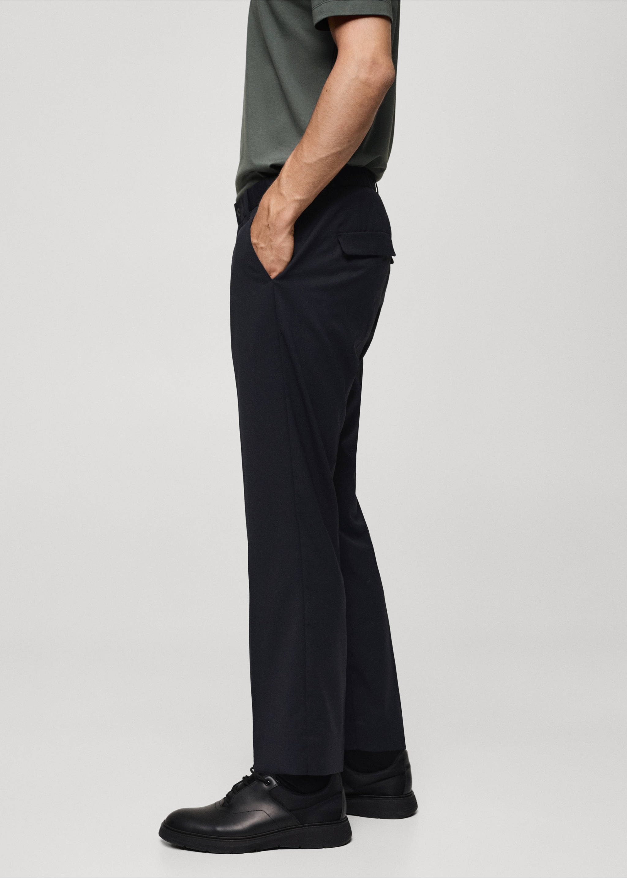 Pantalon slim-fit comfort stretch Coolmax® - Détail de l'article 2, Bleu marine foncé. Ref: 77075963-00.