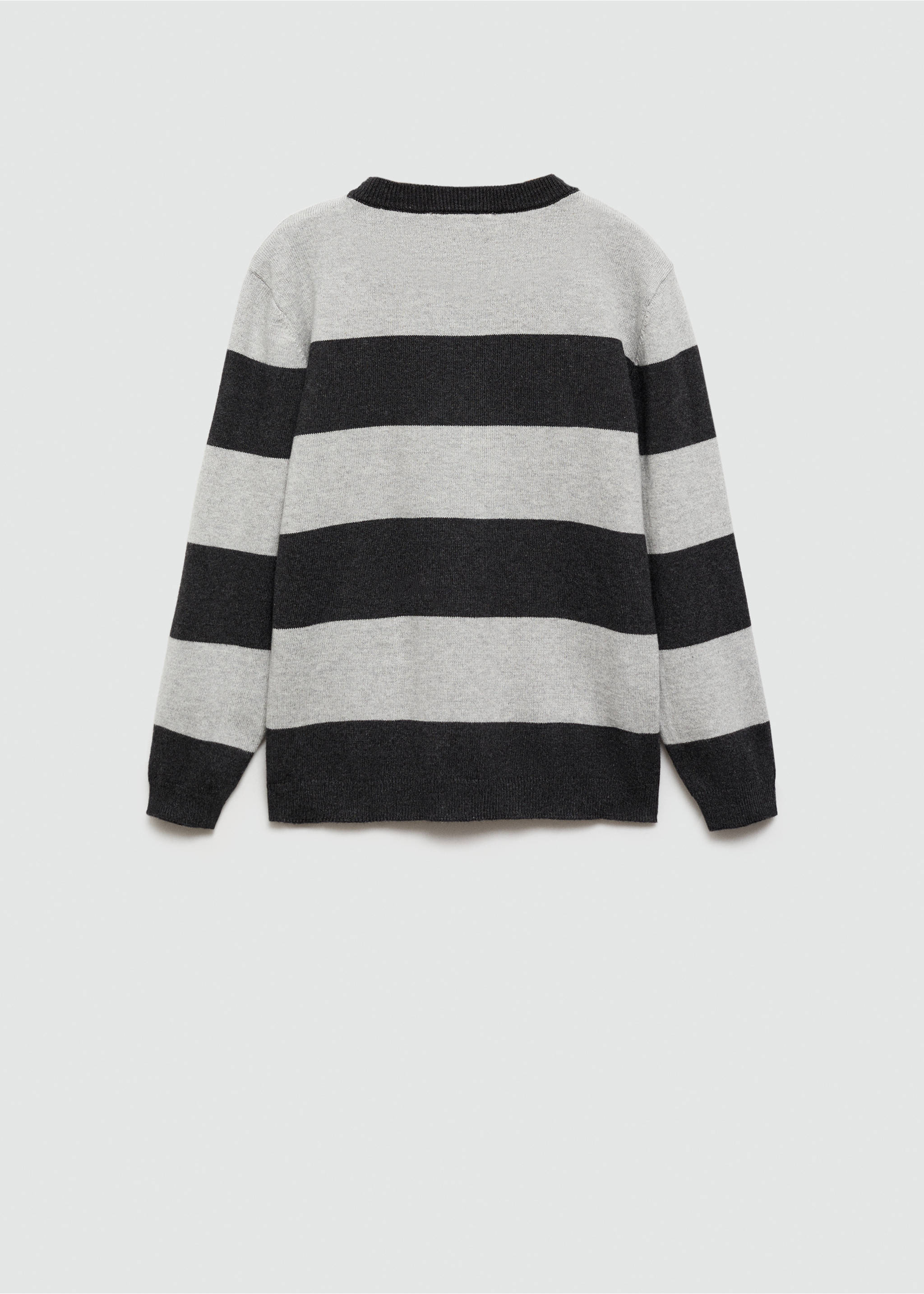 Knit striped sweater - Reverse of the article, Charcoal. Ref: 77075964-00.